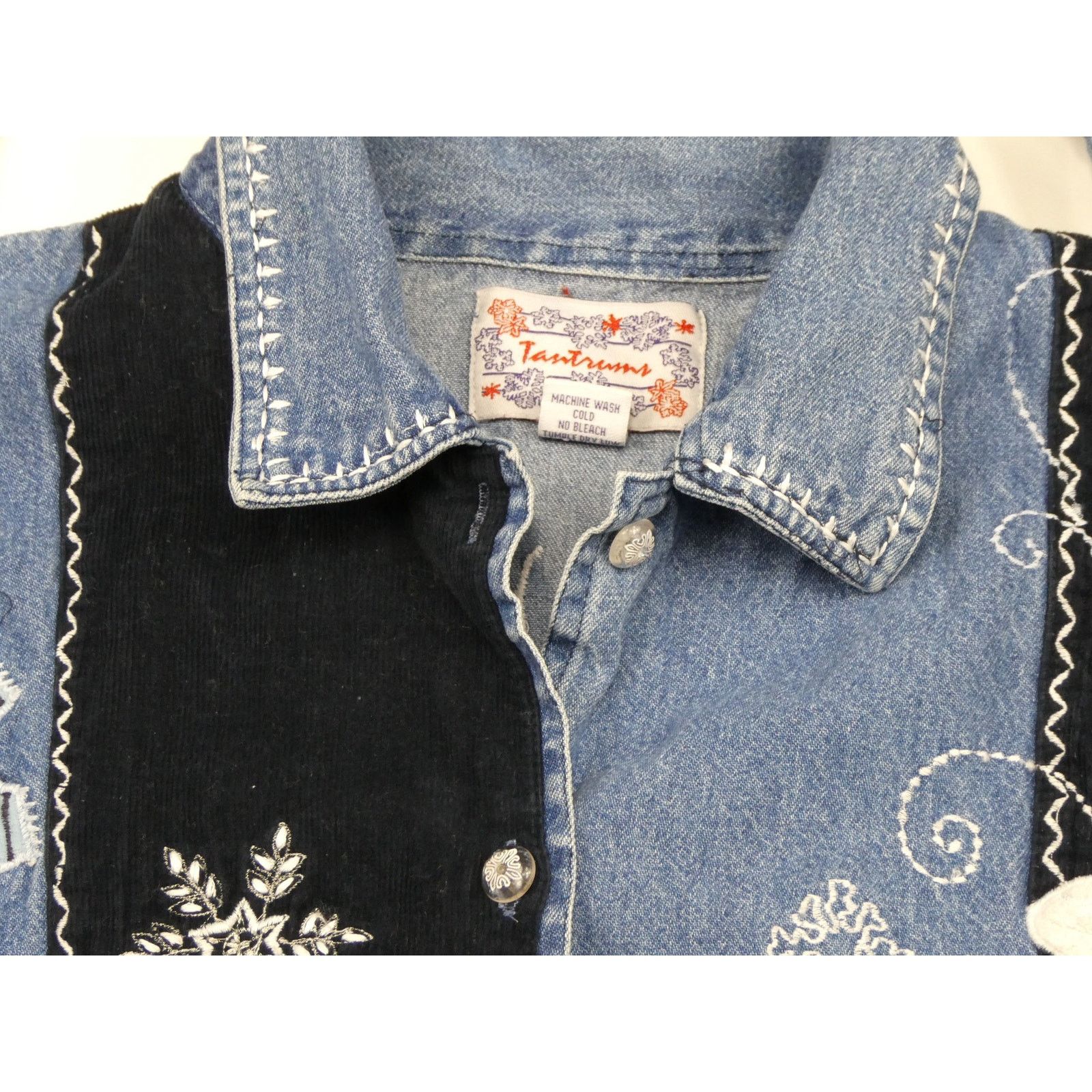Other Tantrums Denim Button Up Christmas Holiday Jacket, Large Size L / US 10 / IT 46 - 2 Thumbnail