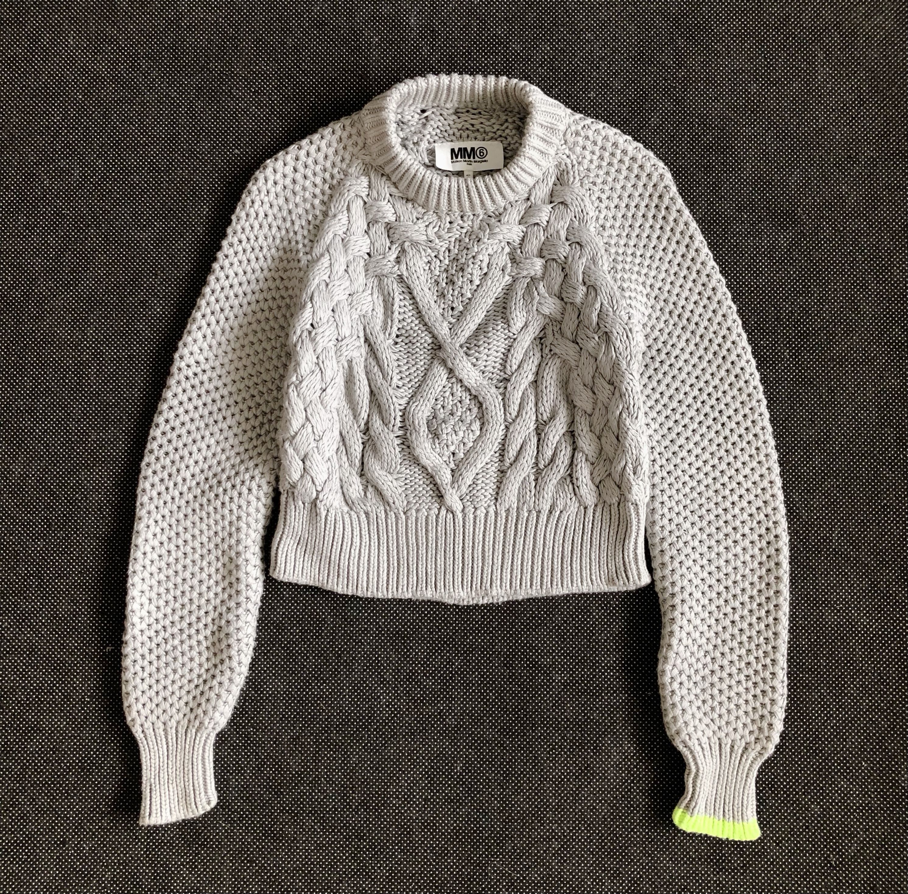 Maison Margiela FW15 MM6 CROPPED HEAVY CABLE KNIT PULLOVER SWEATER Size XS / US 0-2 / IT 36-38 - 7 Thumbnail