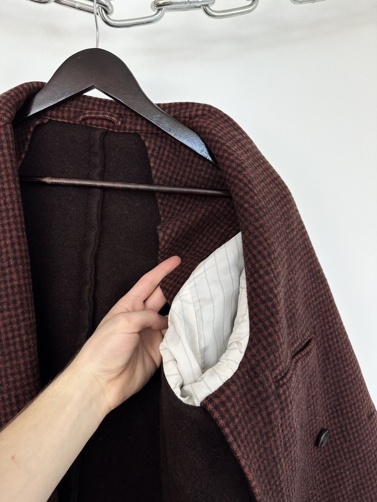 Lardini Vintage 90s Lardini Loro Piana Ing Double Breasted Wool Coat Size US M / EU 48-50 / 2 - 16 Thumbnail