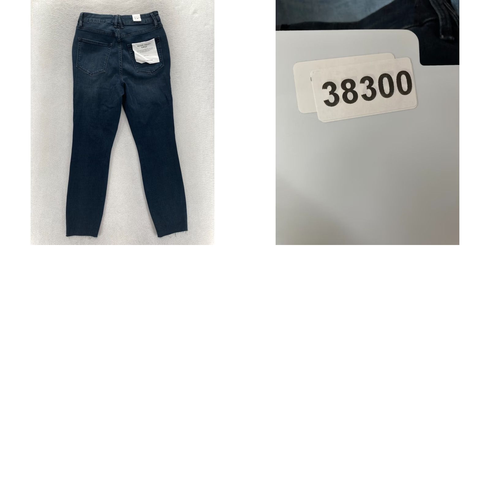 Good American GOOD AMERICAN Good Waist Crop Jeans Women's 8/29 Dark Blue Stretch Denim Slim Cropped 5-Pocket Size 8/29 Blue Size 29" - 9 Thumbnail
