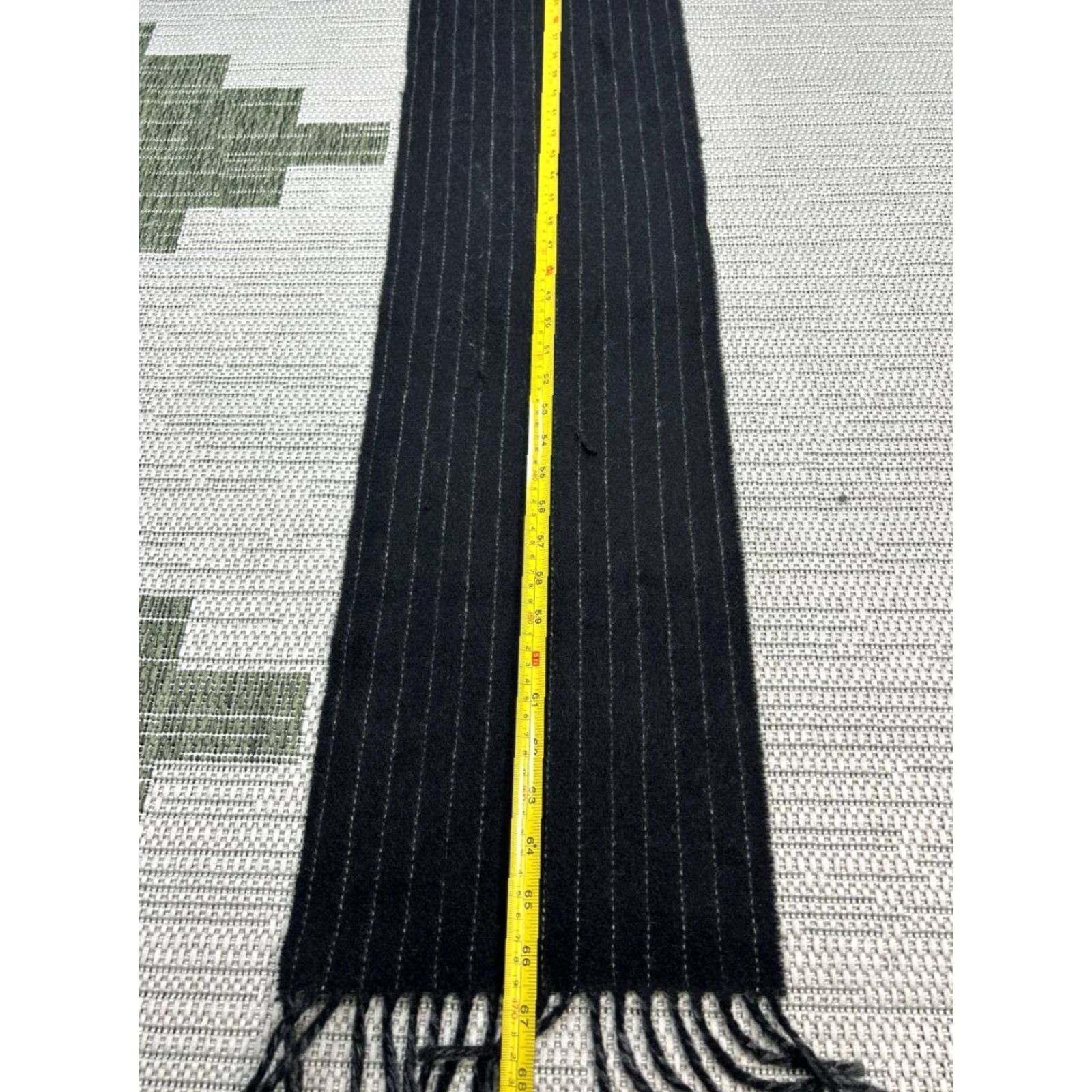 Polo Ralph Lauren Polo Ralph Lauren Scarf Men Wool Neck Warmer Navy Gray Chalk Stripe OS Fringe Winter Outdoor Gift Size US M / EU 48-50 / 2 - 4 Thumbnail