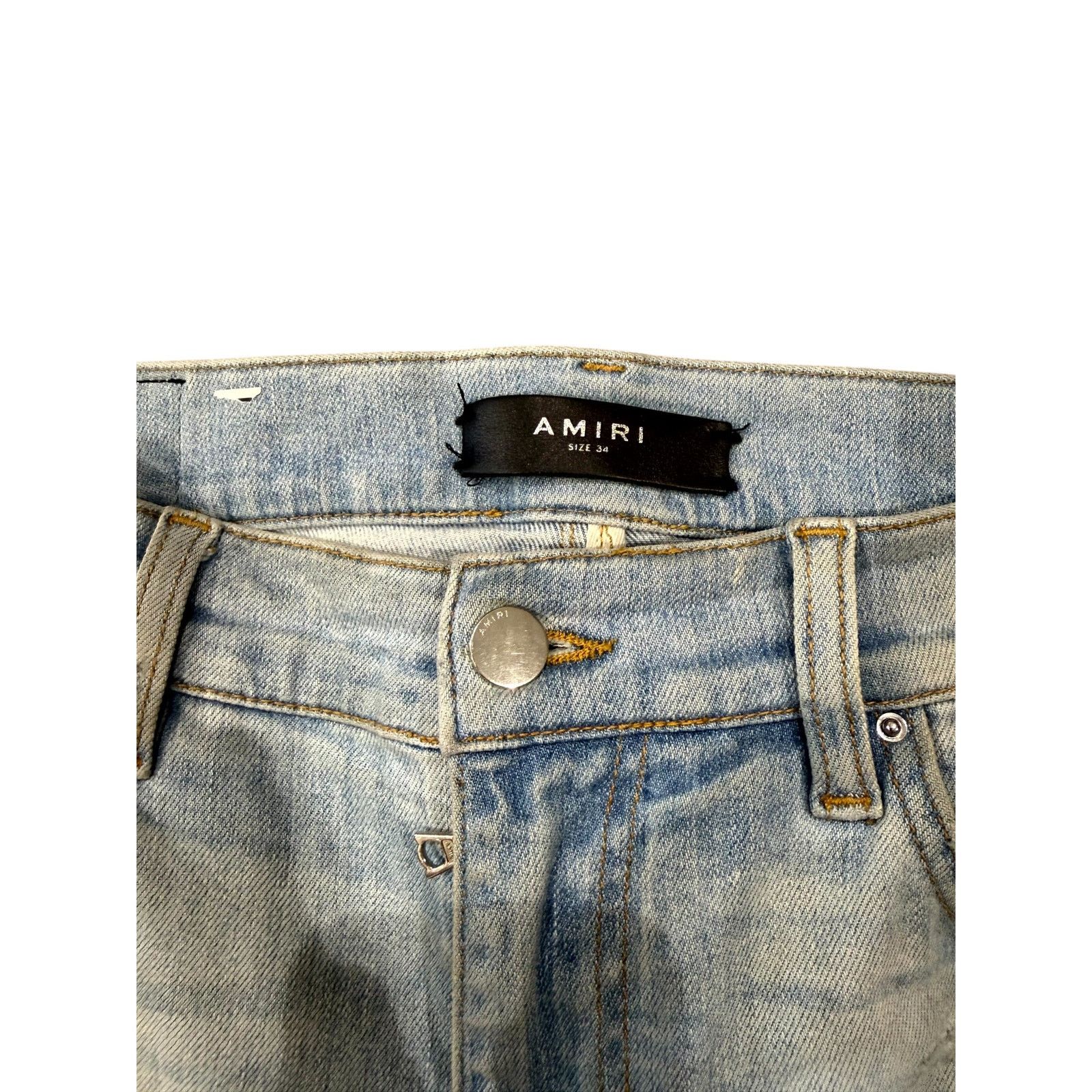 Amiri Amiri Crystal Zebra Thrasher Patch Light Wash Jeans Size US 34 / EU 50 - 4 Thumbnail