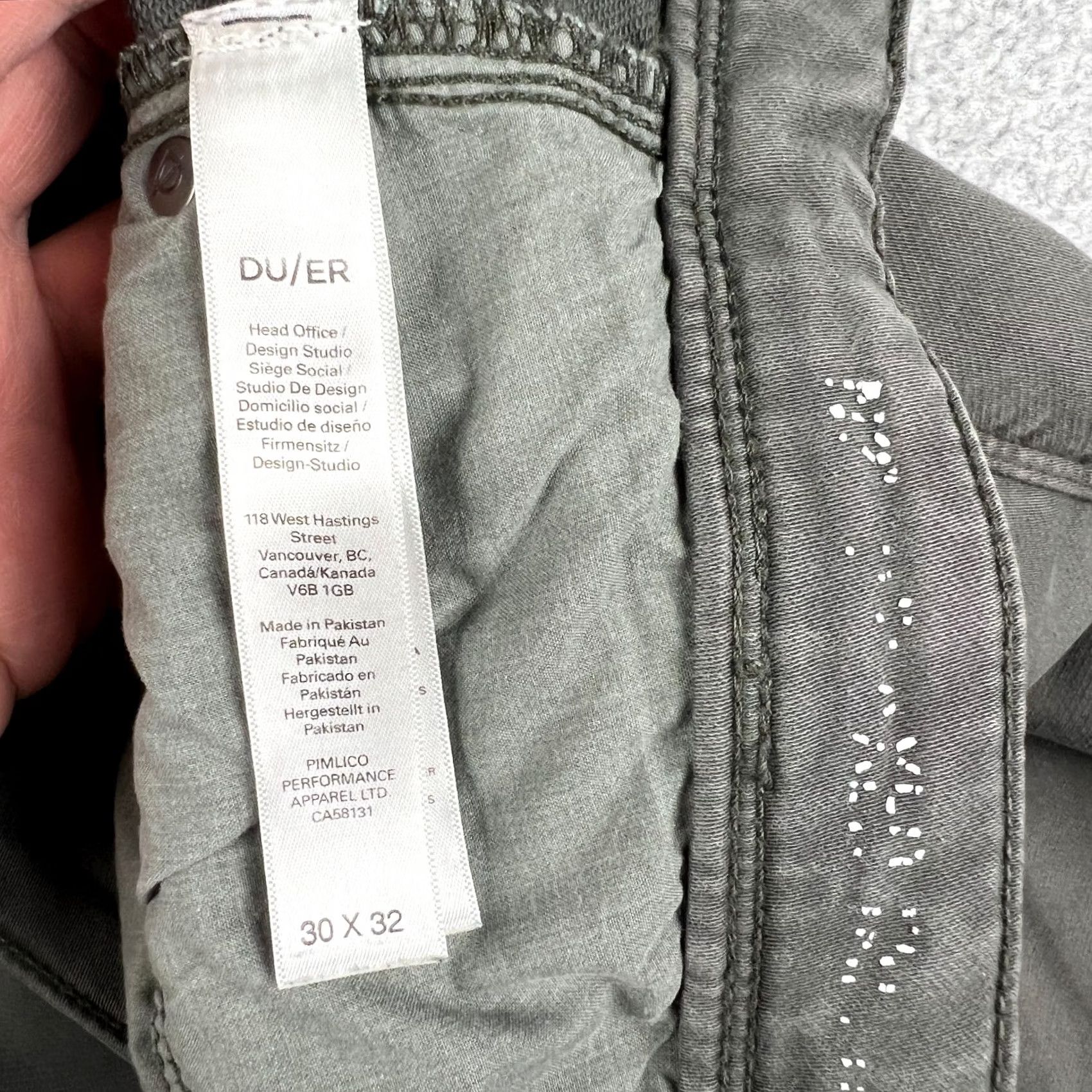 DUER DU/ER No Sweat N2X Slim Fit Taper Pants Grey Chino Mens 30x30 Stretch Size US 30 / EU 46 - 3 Thumbnail