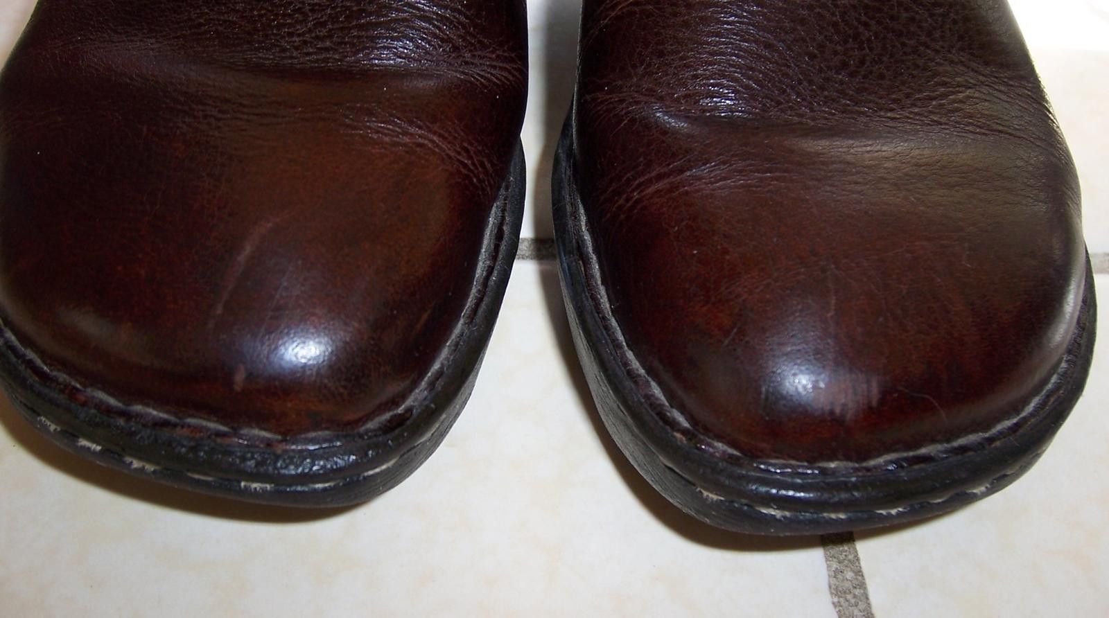 Born Born Women's Sz 8M Leather Wedge Slip-on Clogs/Mules Brown Size US 8 / IT 38 - 2 Thumbnail