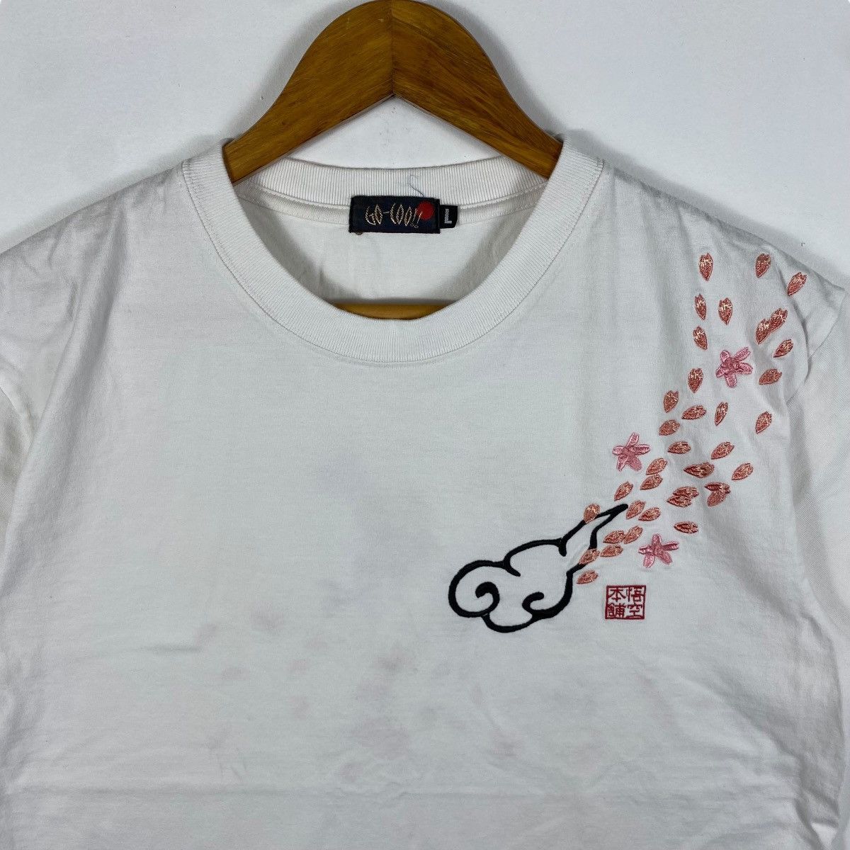 Japanese Brand Japanese Oriental GO-COOL Embroidery Sakura & Gold Fish Tee Size US L / EU 52-54 / 3 - 8 Thumbnail