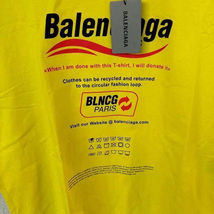Balenciaga Balenciaga Yellow environmental protection cola short slee Size US XS / EU 42 / 0 - 2 Thumbnail
