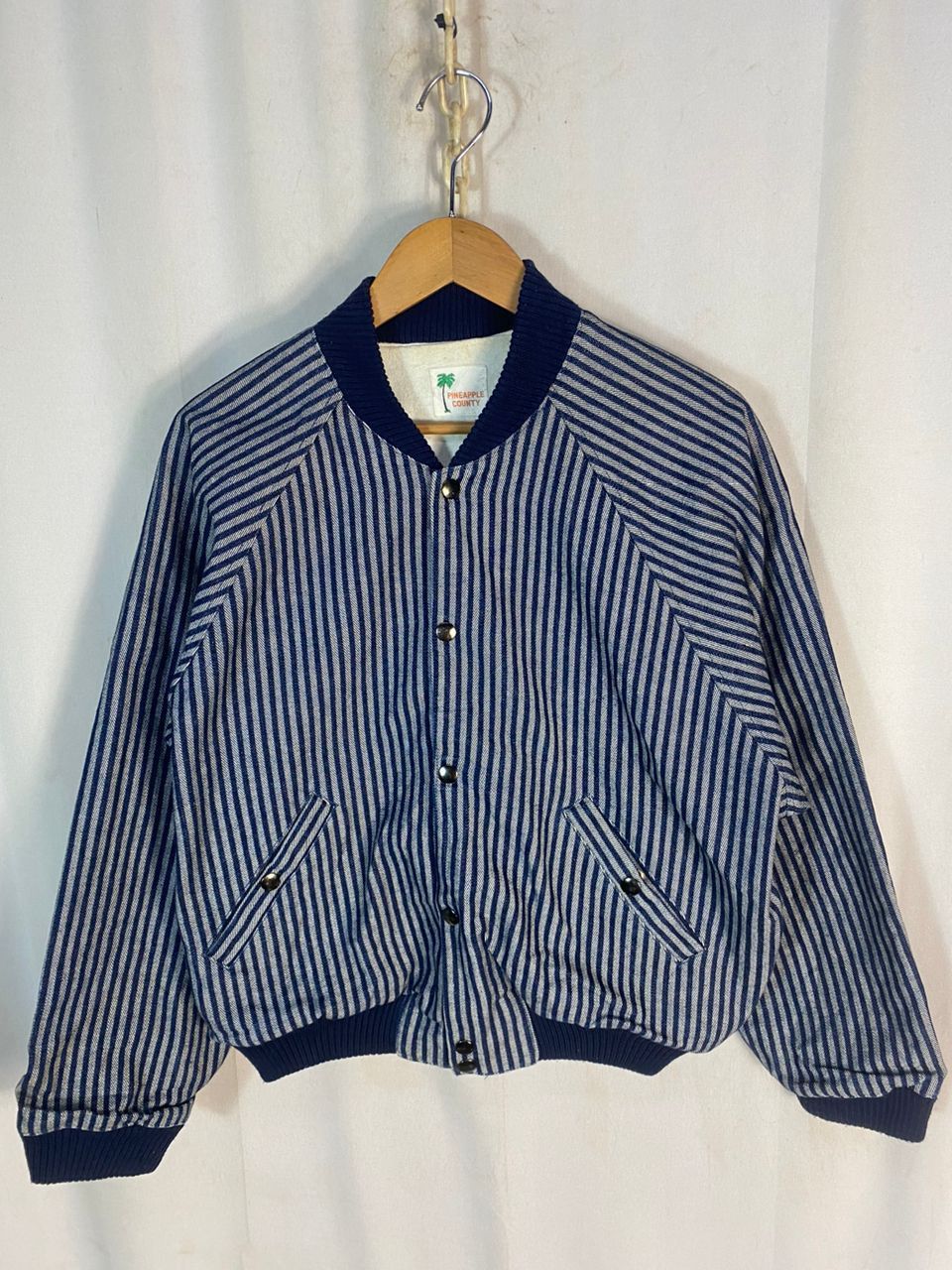 Japanese Brand × Vintage Vintage pineapple county stripe denim snap button jacket Size US M / EU 48-50 / 2 - 6 Thumbnail