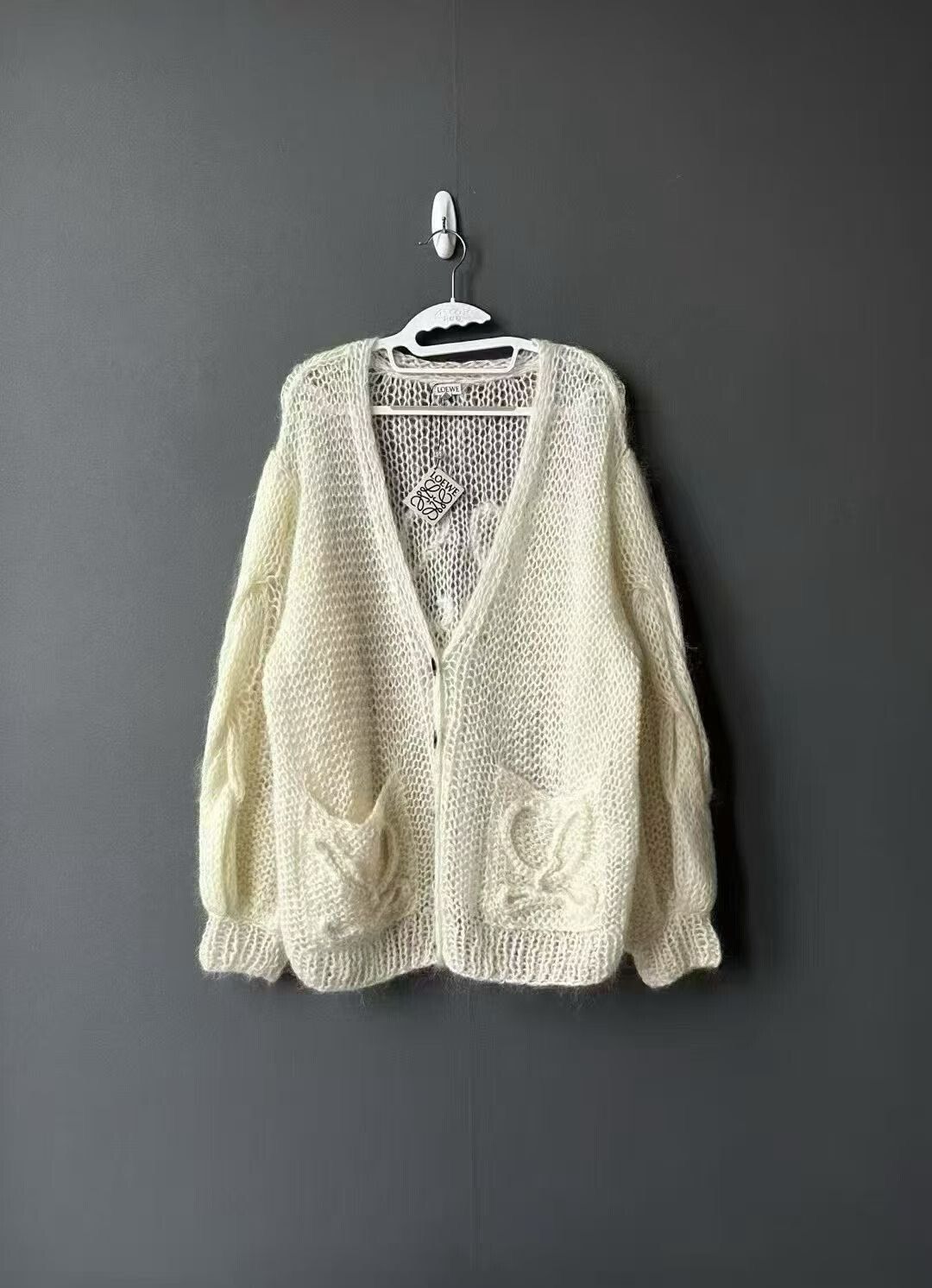 Loewe Loewe Mohair V-Neck Loose Cardigan Size S / US 4 / IT 40 - 1 Thumbnail