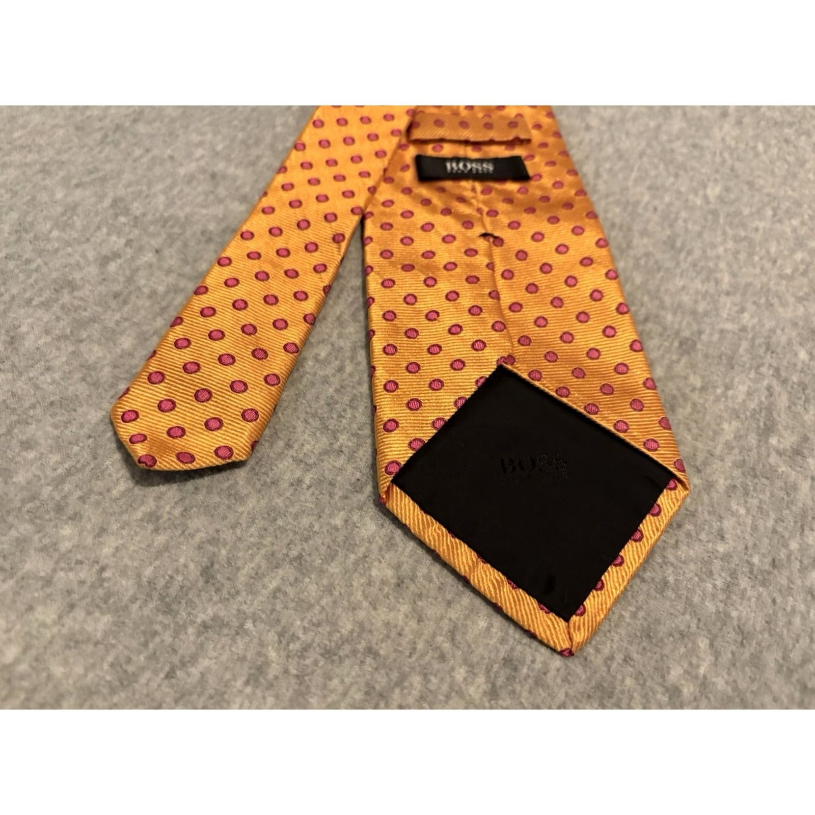 Hugo Boss HUGO BOSS Tie Orange Polka Dot Silk Made in Italy, 57-60in, Classic Length, Men, Silk Tie, Orange Polka Dot, Italy, Hugo Boss, Tie Size ONE SIZE - 2 Thumbnail