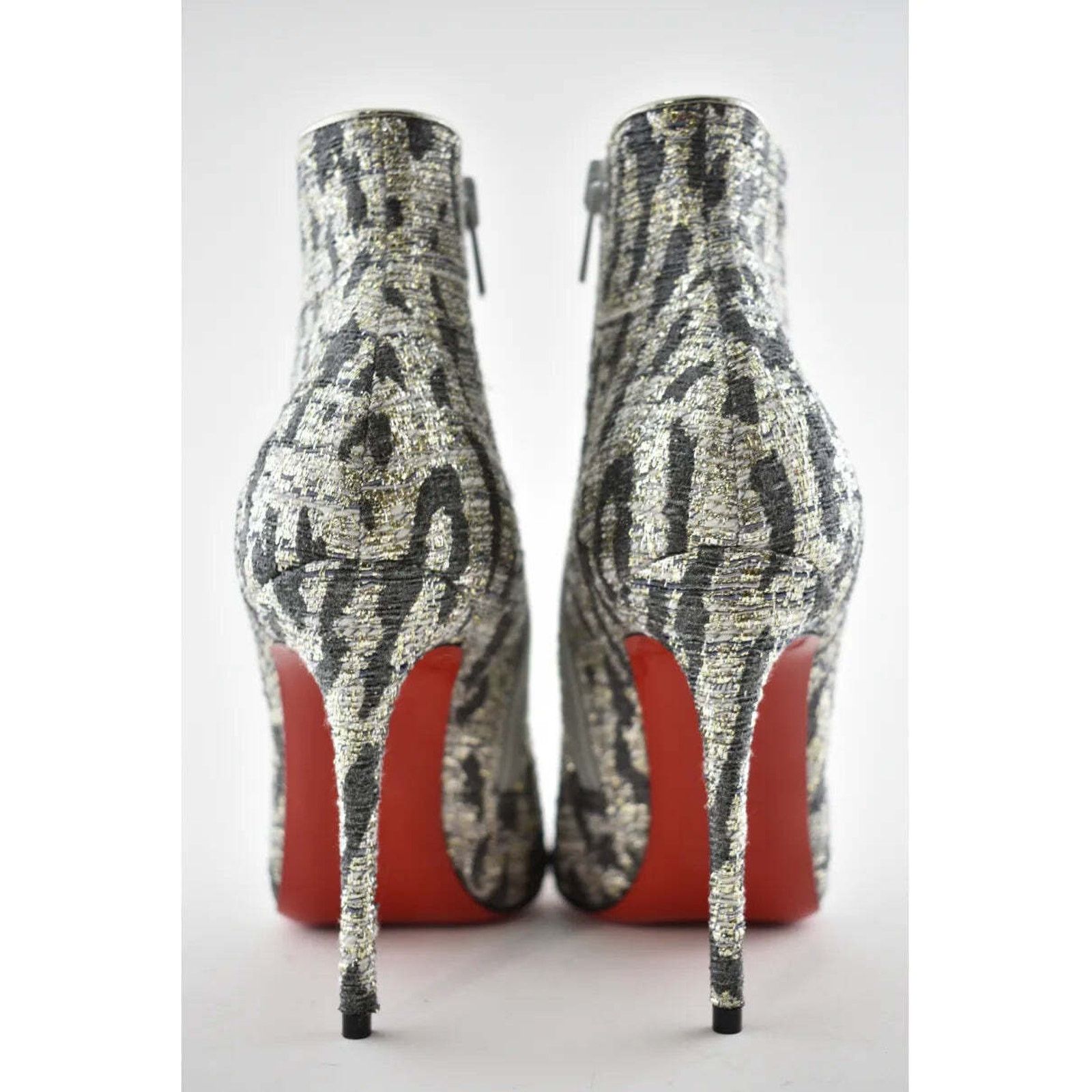 Christian Louboutin Christian Louboutin So Kate Booty 100 Black Gold Lurex Gigi Size US 5.5 / IT 35.5 - 7 Thumbnail