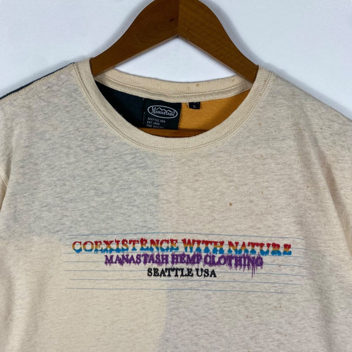 Manastash MANASTASH Hemp Clothing Colour Block Patched Tee Shirt Size US L / EU 52-54 / 3 - 2 Thumbnail