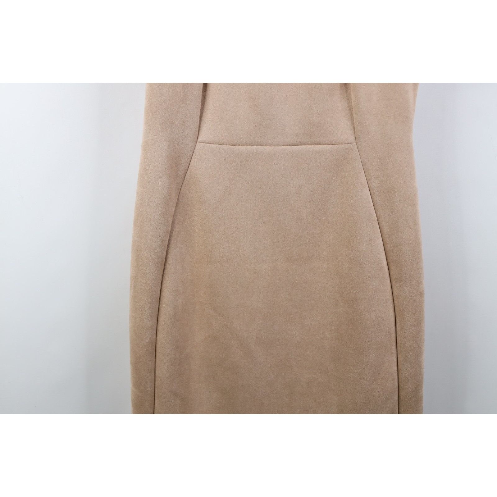 Calvin Klein Calvin Klein Beige Faux Scuba Suede Petal Sleeve Dress Size XL / US 12-14 / IT 48-50 - 3 Thumbnail