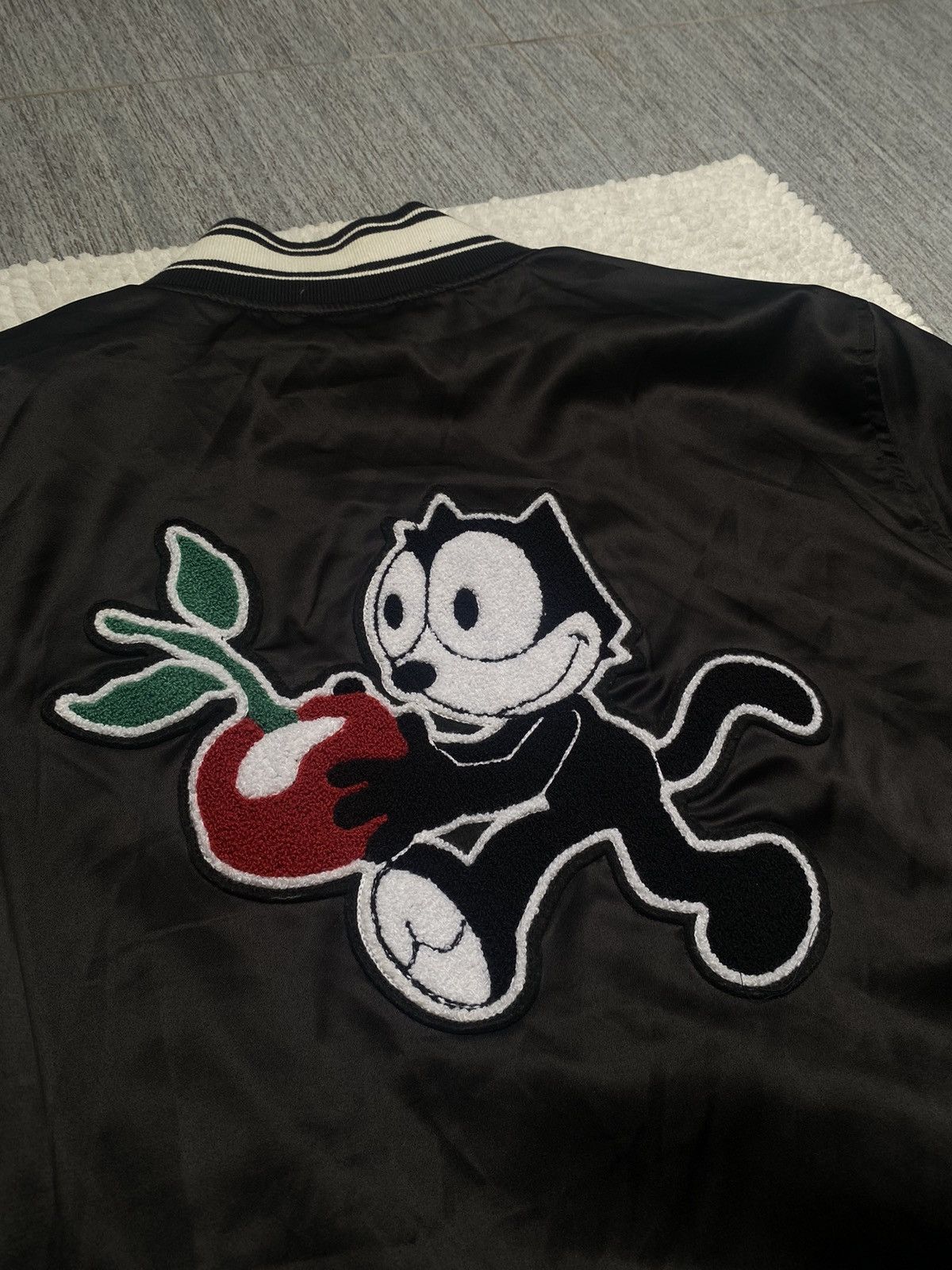 Huf Huf x Felix The Cat L Satin Jacket Bomber y2k Giacca Black Size US L / EU 52-54 / 3 - 4 Thumbnail