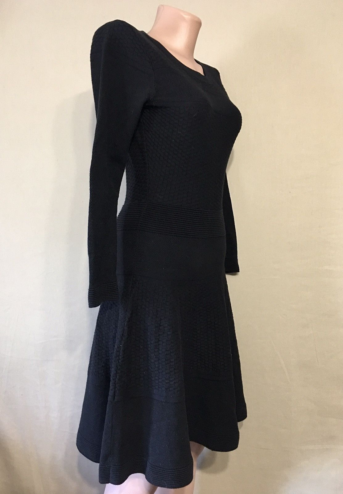 Sandro SANDRO Paris Black Knit Cotton Long Sleeve Dress Size 2 Size M / US 6-8 / IT 42-44 - 5 Thumbnail
