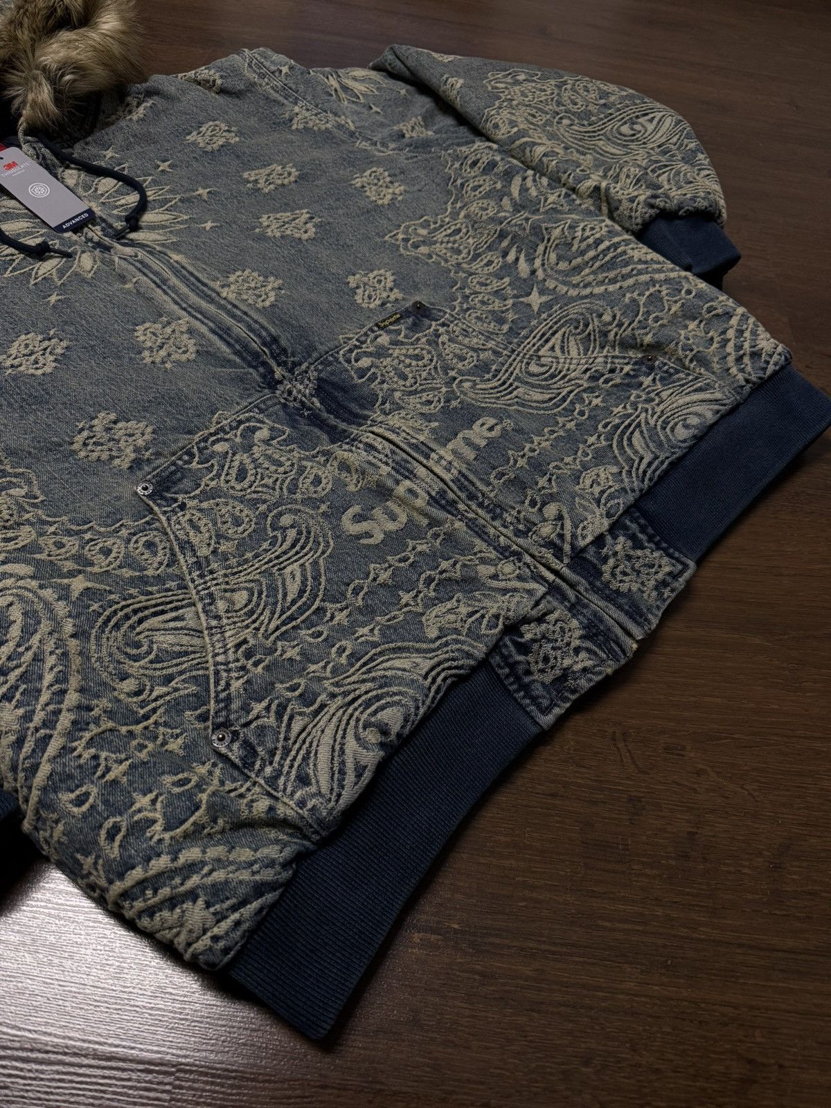 Supreme Supreme Bandana Jacquard Denim Hooded Work Jacket Blue XL Size US XXL / EU 58 / 5 - 10 Thumbnail