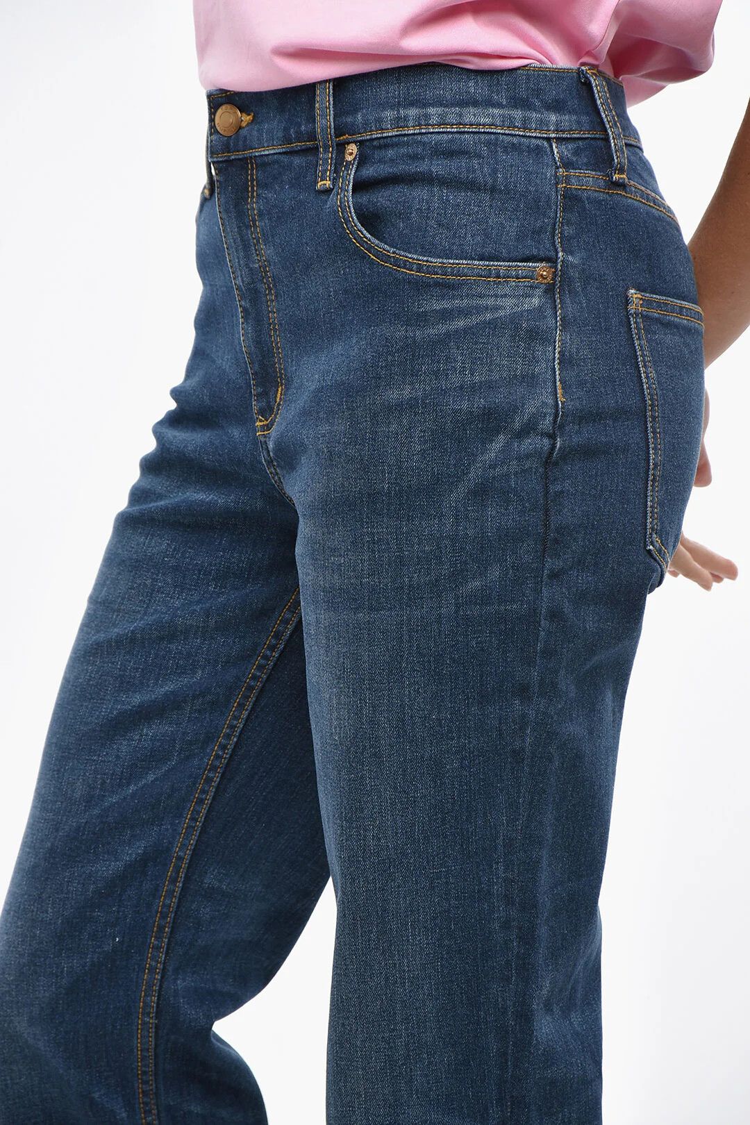 Tory Burch og1mm0426 High-Waist Wide-Leg Jeans in Blue Size 29" - 3 Thumbnail