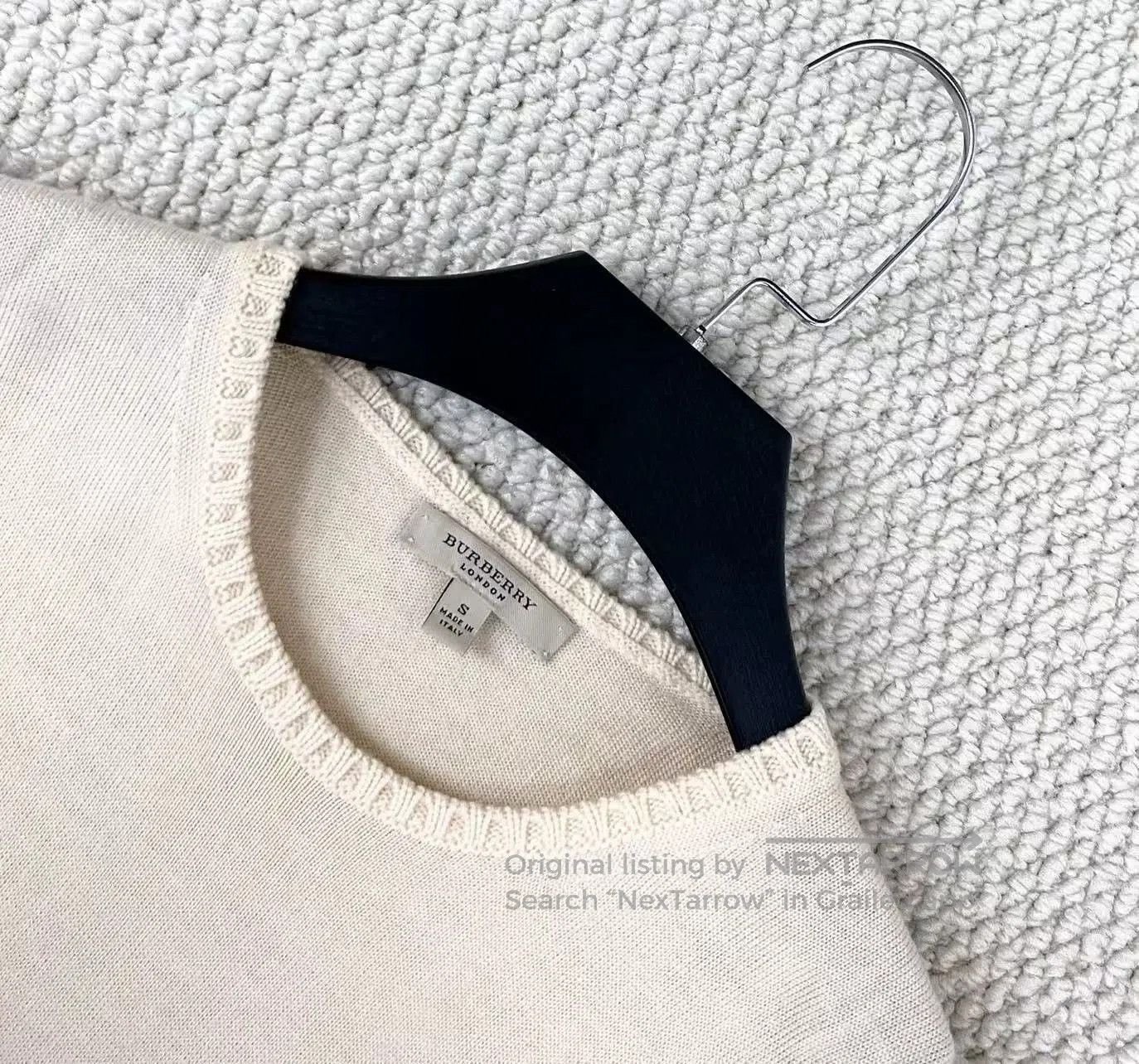Burberry beige short sleeve wool knit top. Size S / US 4 / IT 40 - 3 Thumbnail