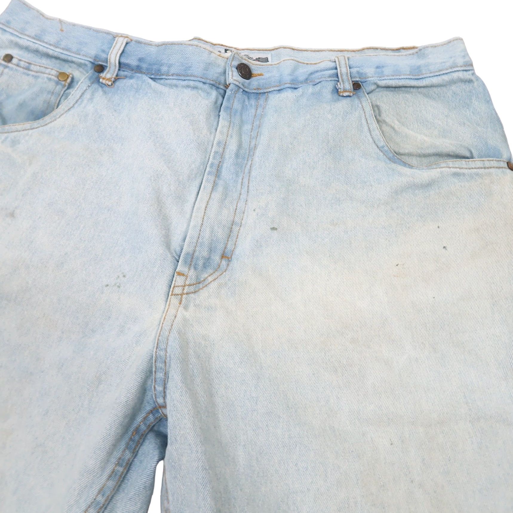 Denime VINTAGE Curfew Denim Bermuda Shorts Light Wash Blue 90s 80s Men 38 Inseam 11" Casual Shirts? Size US 38 / EU 54 - 2 Thumbnail