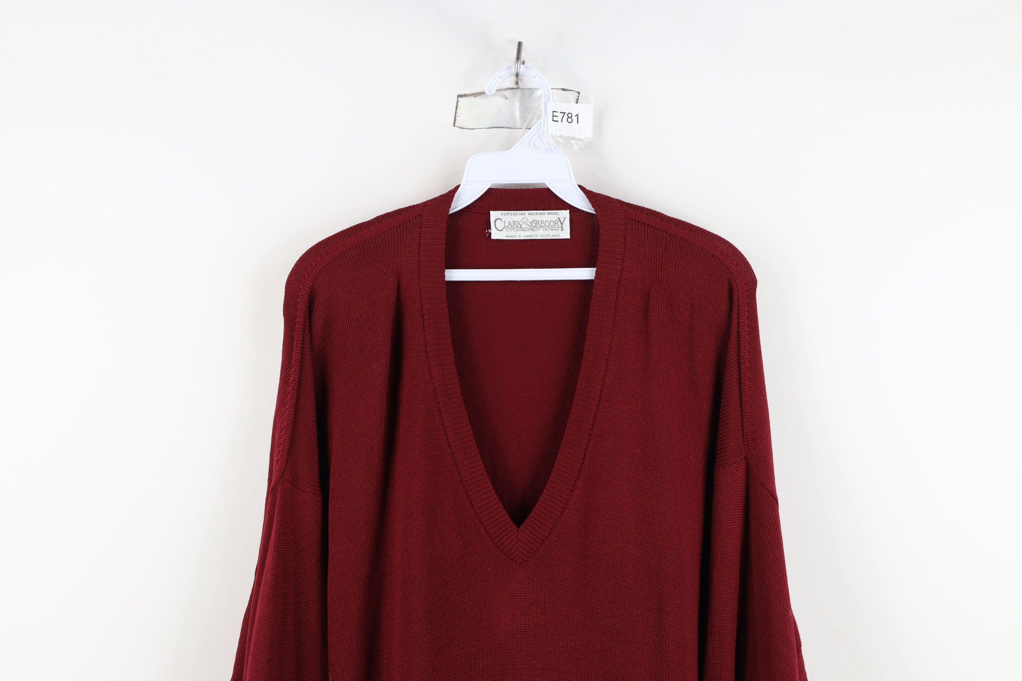 Vintage Vintage 90s Streetwear Superfine Wool Knit V-Neck Sweater Size US XL / EU 56 / 4 - 2 Thumbnail