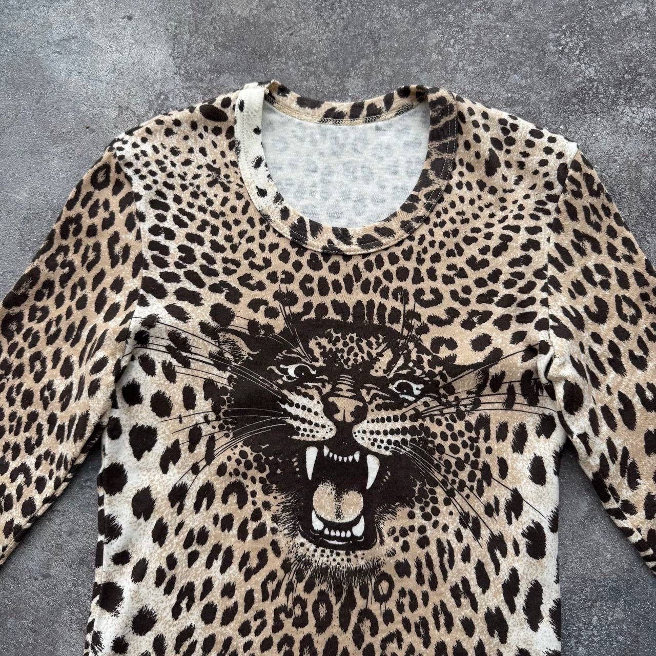 20471120 × Vintage Leopard Printed D&G Style Vintage Long Sleeve Top Size M / US 6-8 / IT 42-44 - 3 Thumbnail