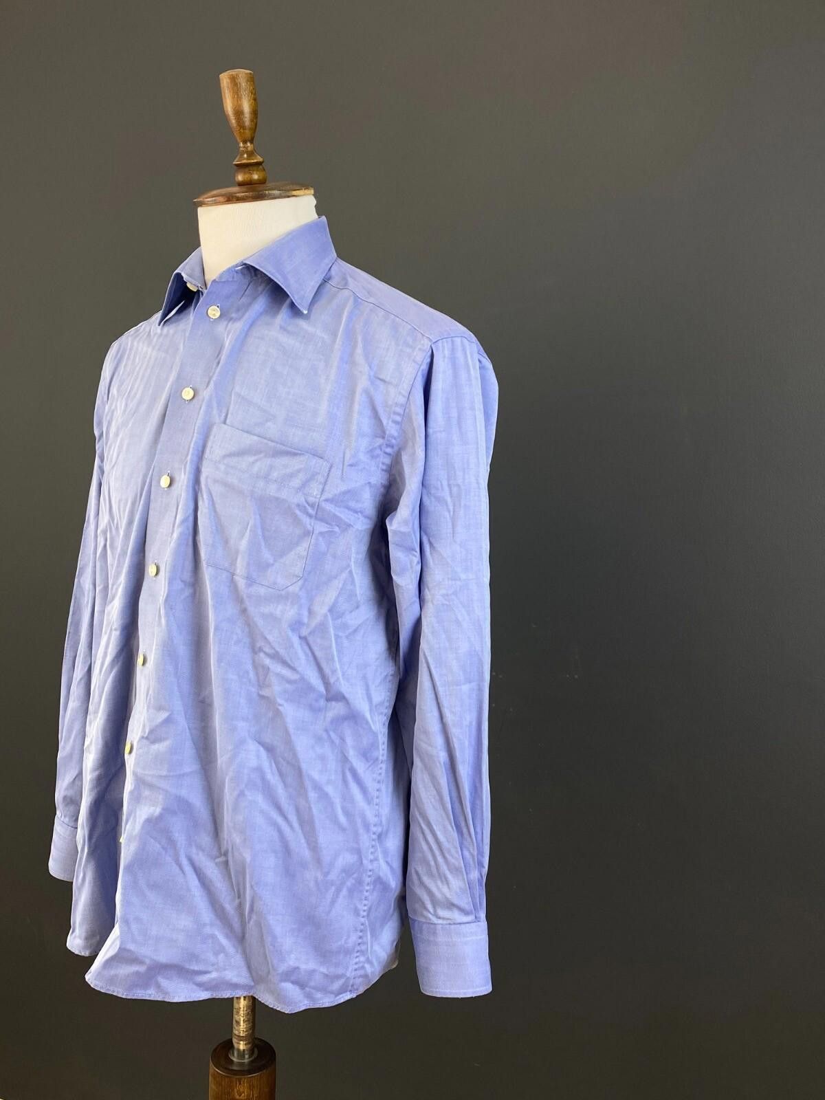 Eton ETON Classic Fit Blue Button Down Dress Shirt Size 41 / 16 Size US M / EU 48-50 / 2 - 6 Thumbnail