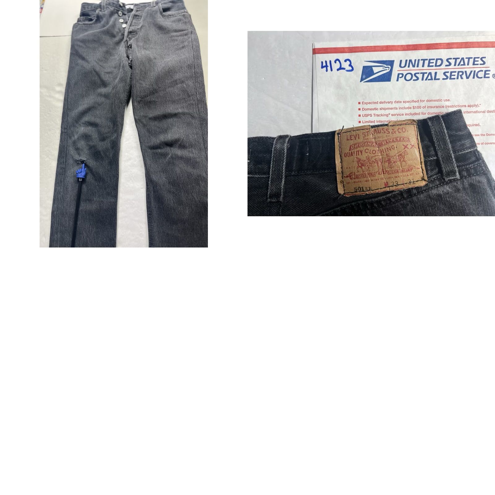 Levi's VINTAGE Levi's 501 Jeans Women Black Denim Premium Button Fly Regular Size 24 USA Made Straight Size 42" / US 20 - 9 Thumbnail