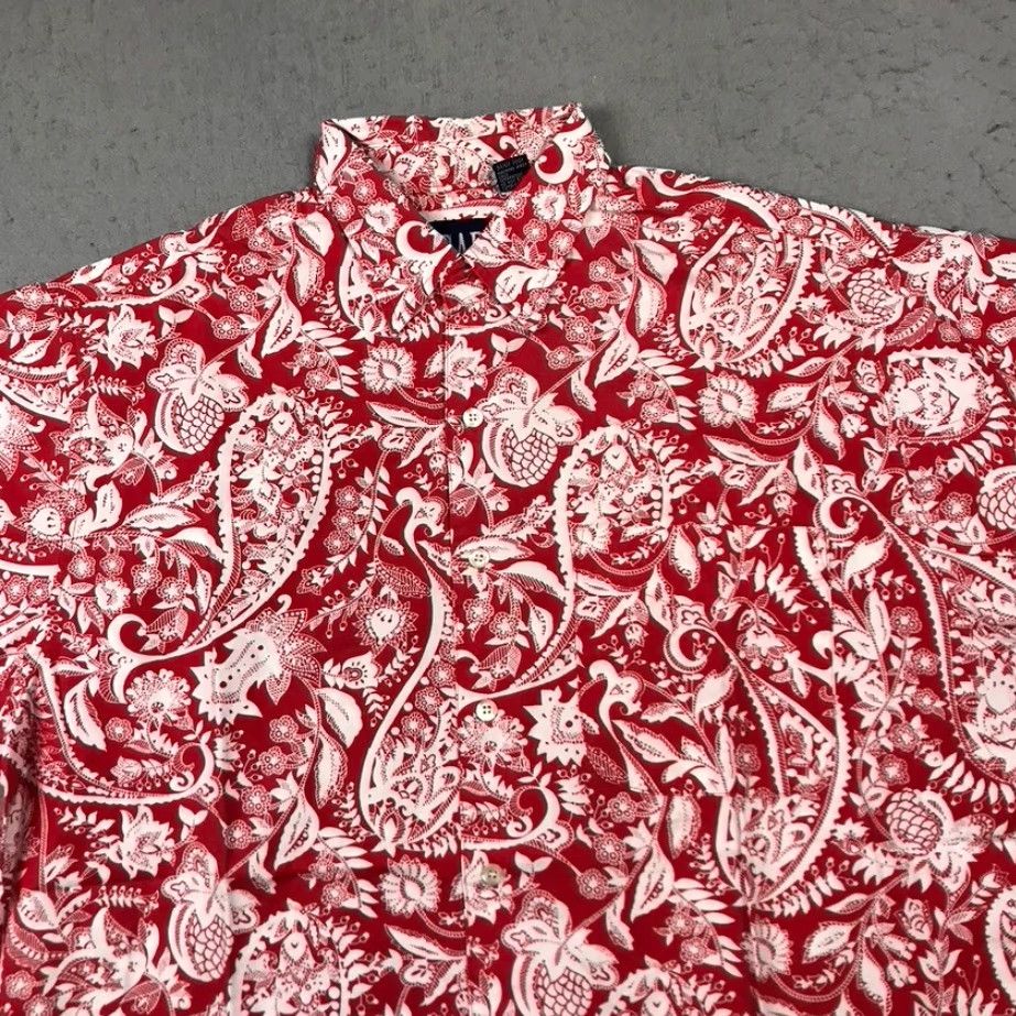 Gap VINTAGE Gap Shirt Mens M Red Paisley Camp Collar 90s Button-Up Cotton Short Sleeve Summer Casual Mens Size US M / EU 48-50 / 2 - 2 Thumbnail