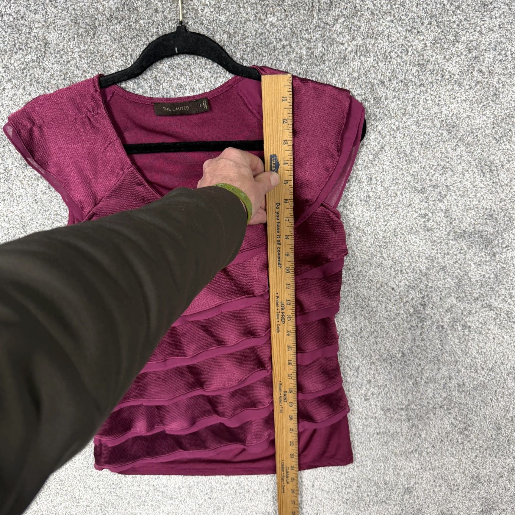 Vintage VINTAGE Limited Blouse Womens S Maroon Tiered Ruffle Scoop Neck Office Siren Coquette Size S / US 4 / IT 40 - 2 Thumbnail