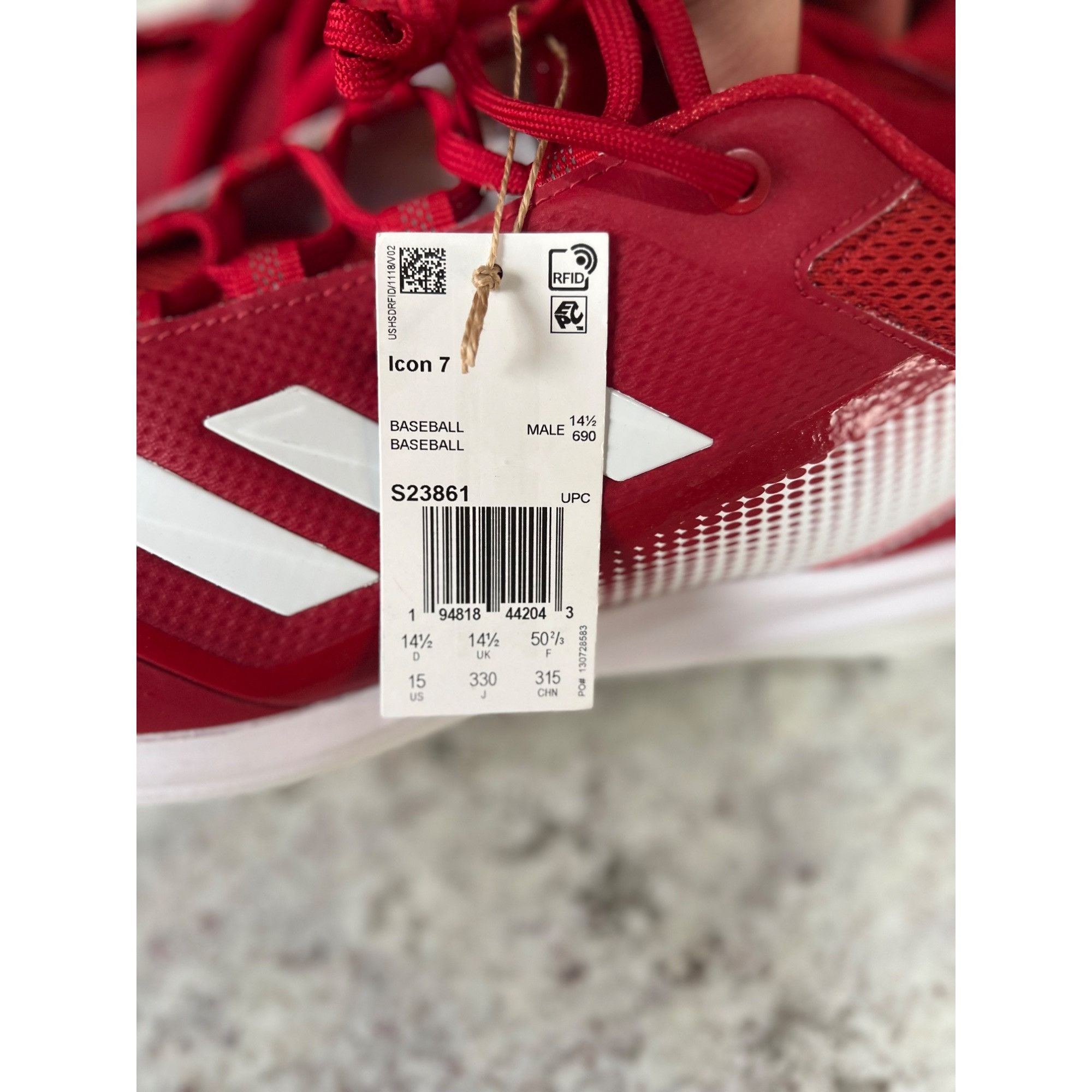 Adidas Adidas Icon 7 'Team Power Red' Cleats - NWT - Size 14.5 Size US 14 / EU 47 - 4 Thumbnail