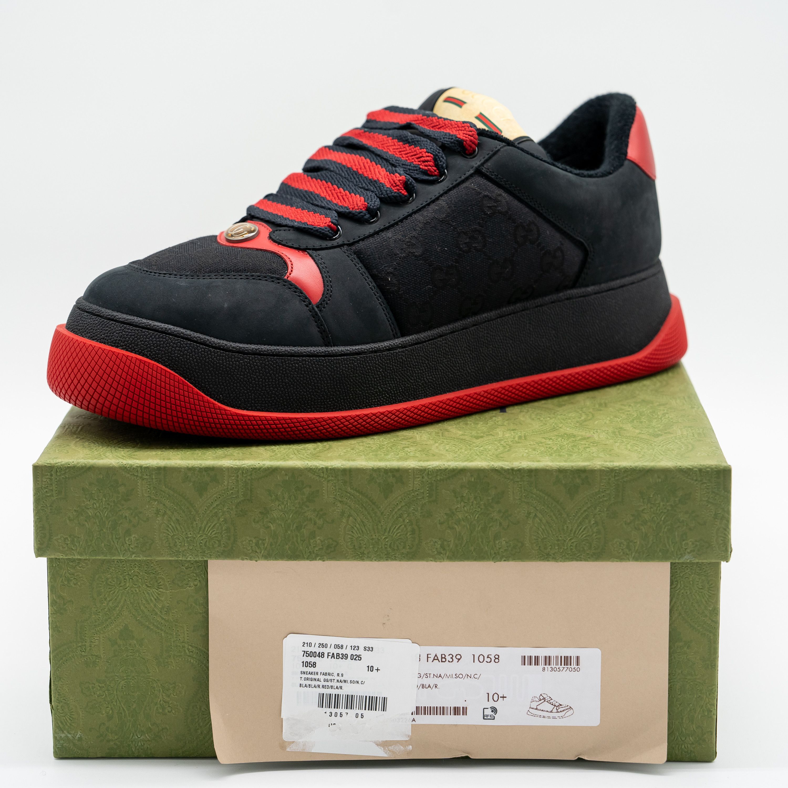 Gucci 11us Gucci Double Screener GG Black Red Chunky Sneakers Size US 11 / EU 44 - 11 Thumbnail
