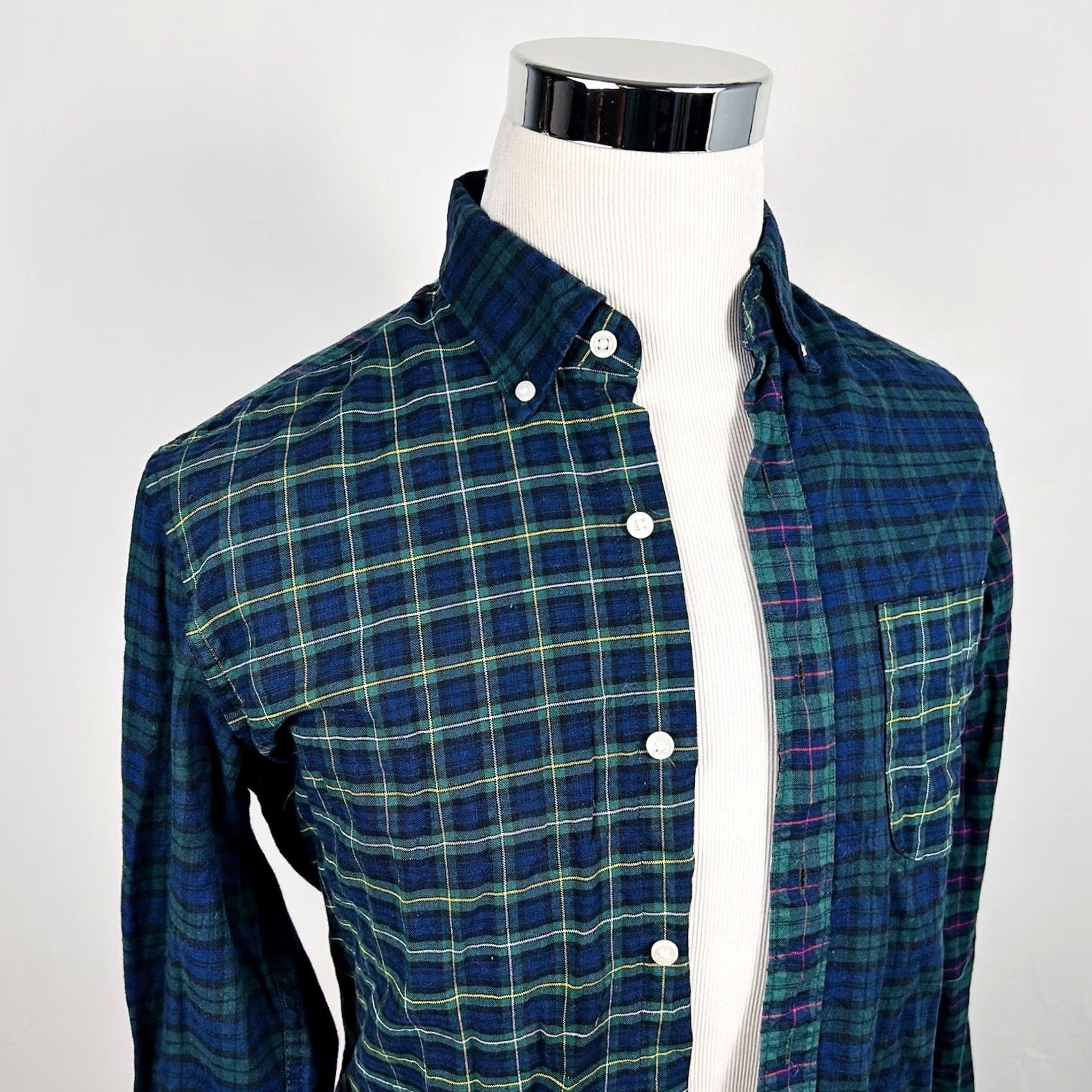 J.Crew J.CREW Shirt Slim Small Broken In Oxford Blue Green Tartan Patchwork Plaid Button-Down Collar Mens Regular Short Sleeve: error Size US S / EU 44-46 / 1 - 2 Thumbnail