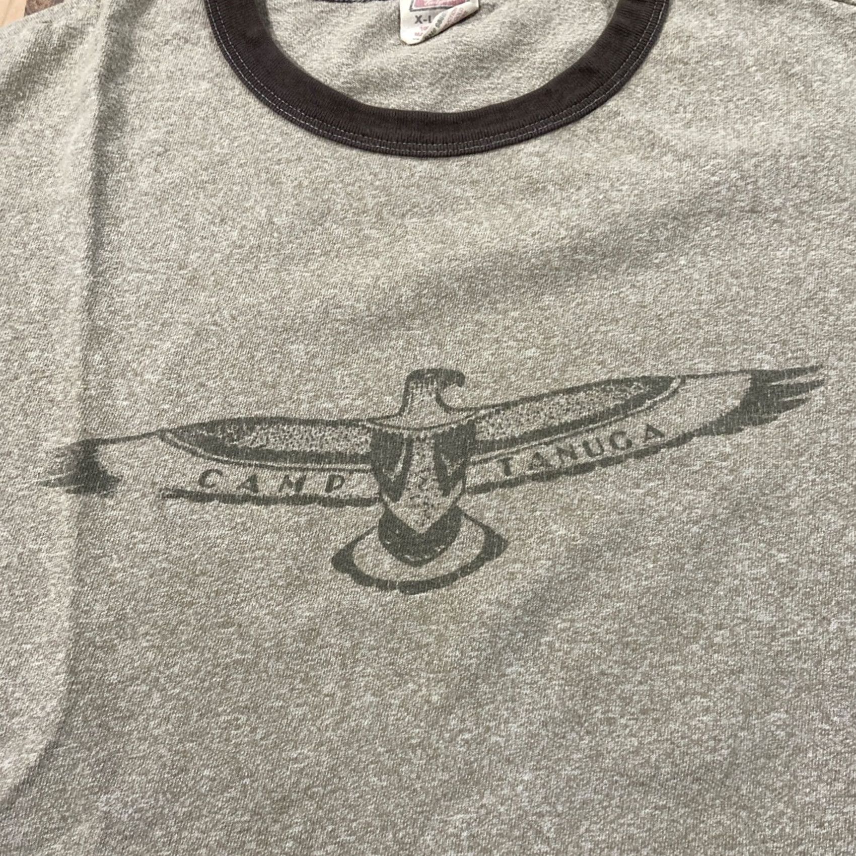 Vintage Vtg Tailgate Brand Collegiate Style Eagle "Candtanuca" Native XL Brown T-Shirt Men 90s Regular Short Sleeve Crew Neck Cotton Vintage 1990s Size US XL / EU 56 / 4 - 3 Thumbnail