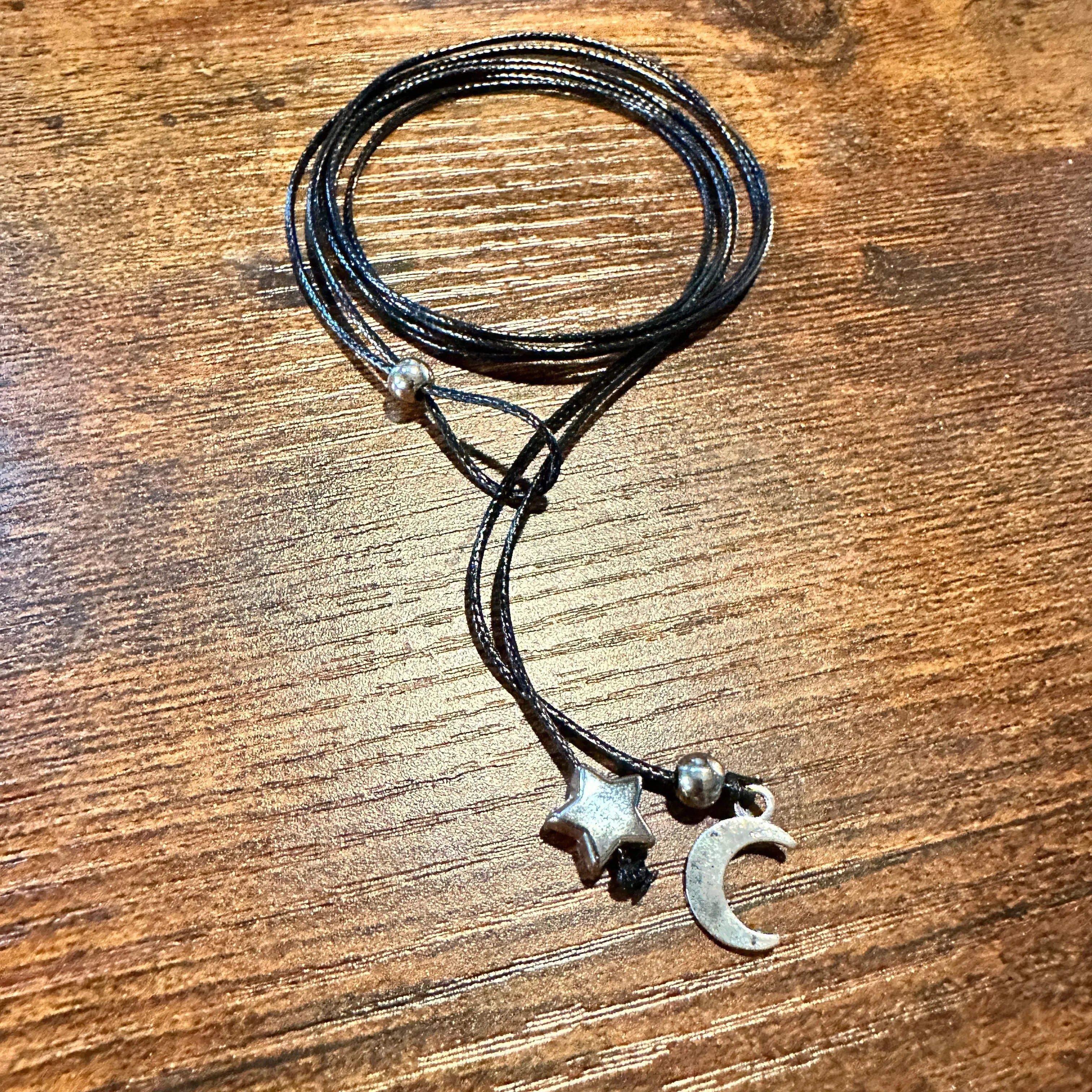 Other Handcrafted Boho Hippie Black Cord Moon & Sun Anklet , Gift Size ONE SIZE - 4 Thumbnail
