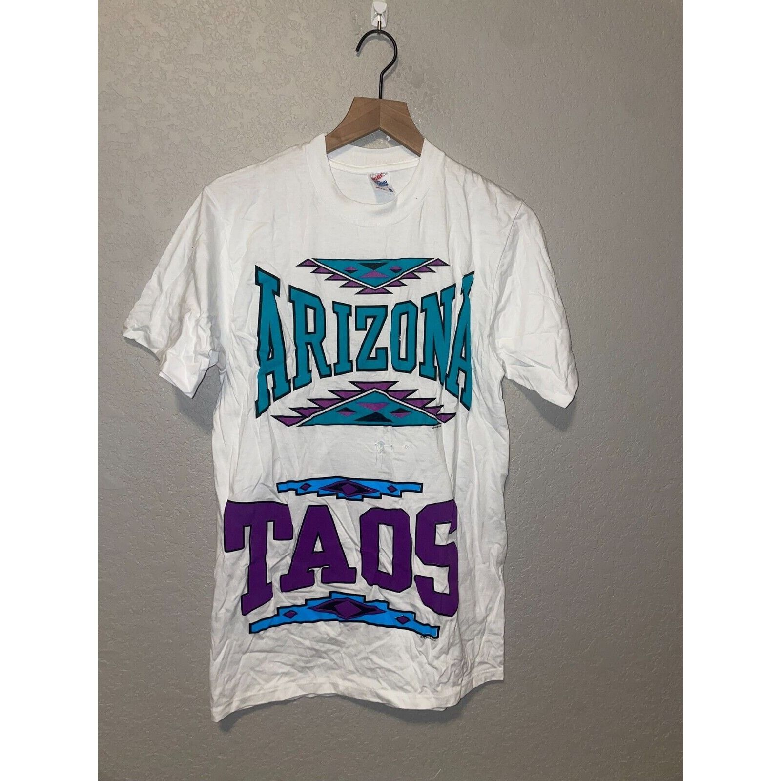 Jerzees Vintage Misprint Arizona Taos Las Vegas Sample White Tee Size US M / EU 48-50 / 2 - 1 Thumbnail