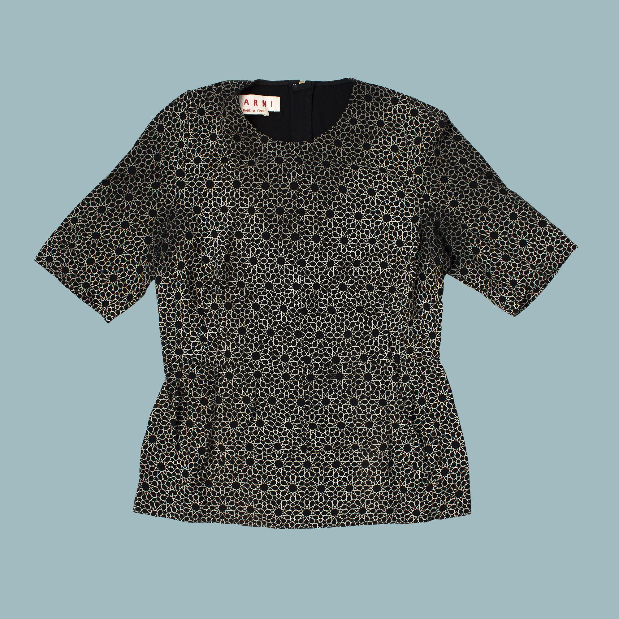 Marni MARNI BLACK PATTERN VISCOSE TOP BLOUSE MADE IN ITALY Size M / US 6-8 / IT 42-44 - 1 Thumbnail