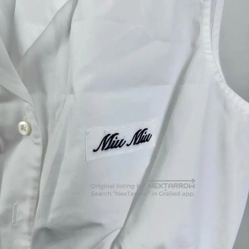 Miu Miu Miu Miu White Cotton Blend T-Shirt . Size M / US 6-8 / IT 42-44 - 4 Thumbnail