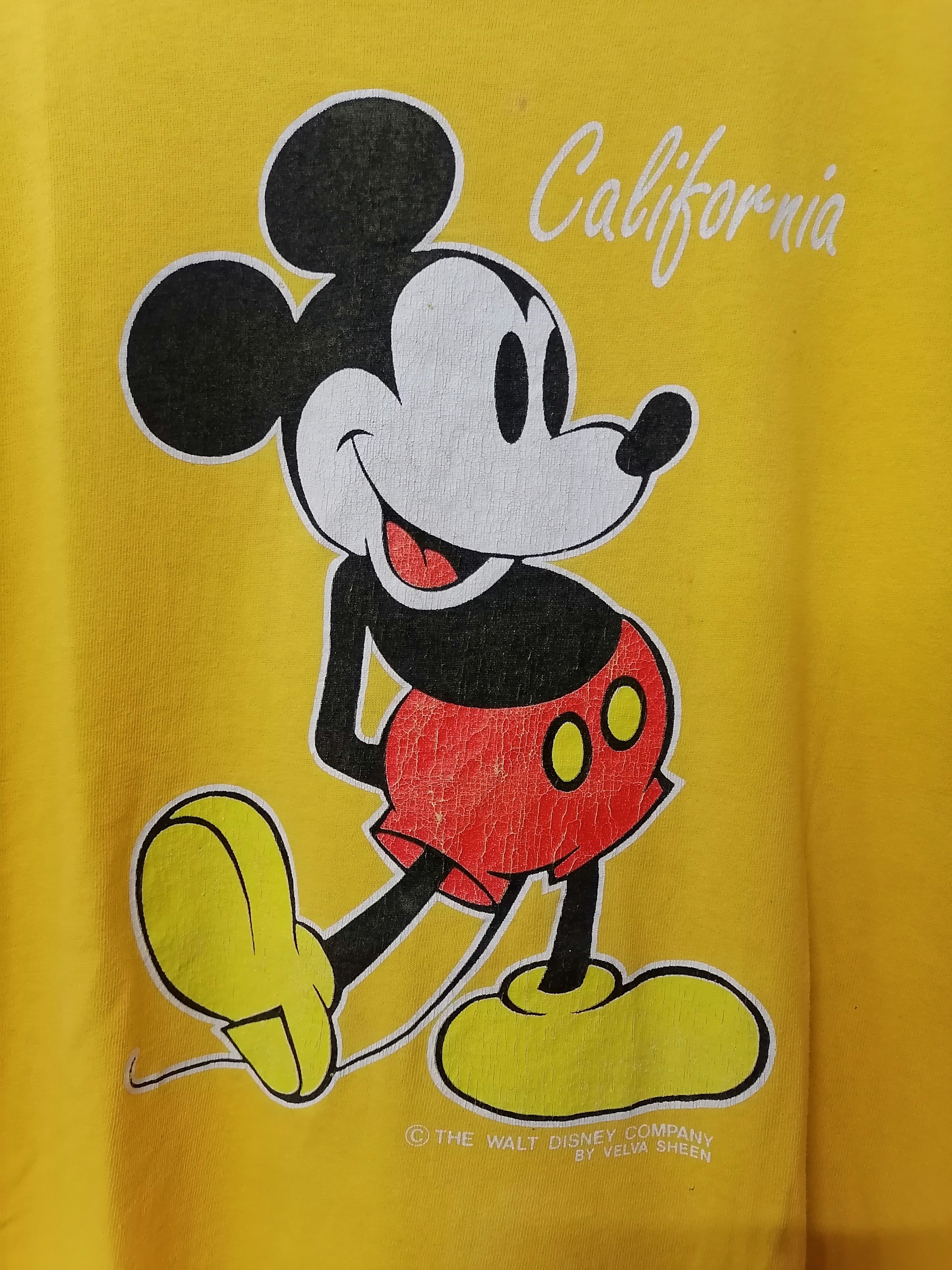 Disney × Velva Sheen × Vintage Trashed Faded 90s Mickey Mouse T-shirt Size US M / EU 48-50 / 2 - 2 Thumbnail