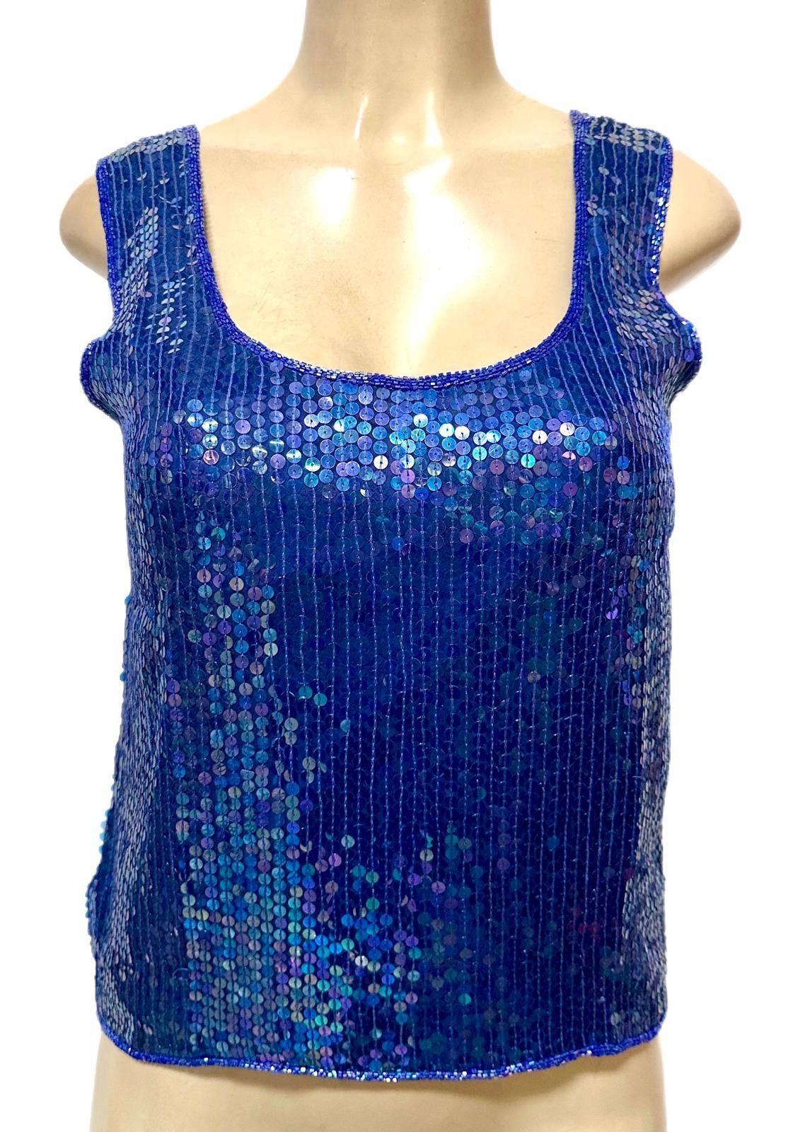 Other Sequin Top Royal Blue size 10 Size L / US 10 / IT 46 - 1 Preview