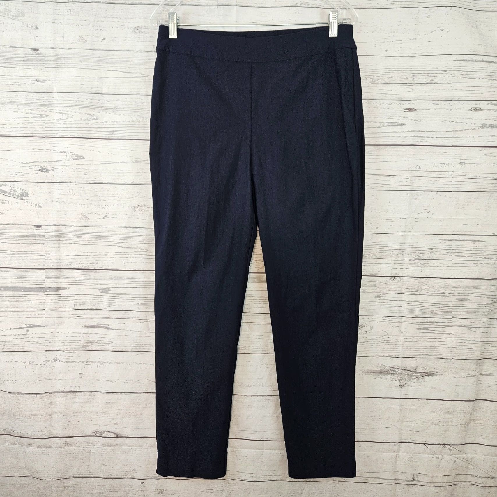 Vintage Chico's Womens Cropped Pants Sz 8 Blue Pull On High Rise Rayon Blend Shirt Size 30" / US 8 / IT 44 - 2 Thumbnail
