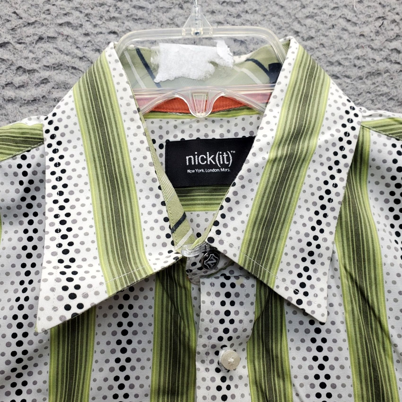 Etro Nick(it) Y2k Retro Clubwear Shirt Men L Multicolor Striped Polka Dot Collar Button-Up Size US L / EU 52-54 / 3 - 7 Thumbnail
