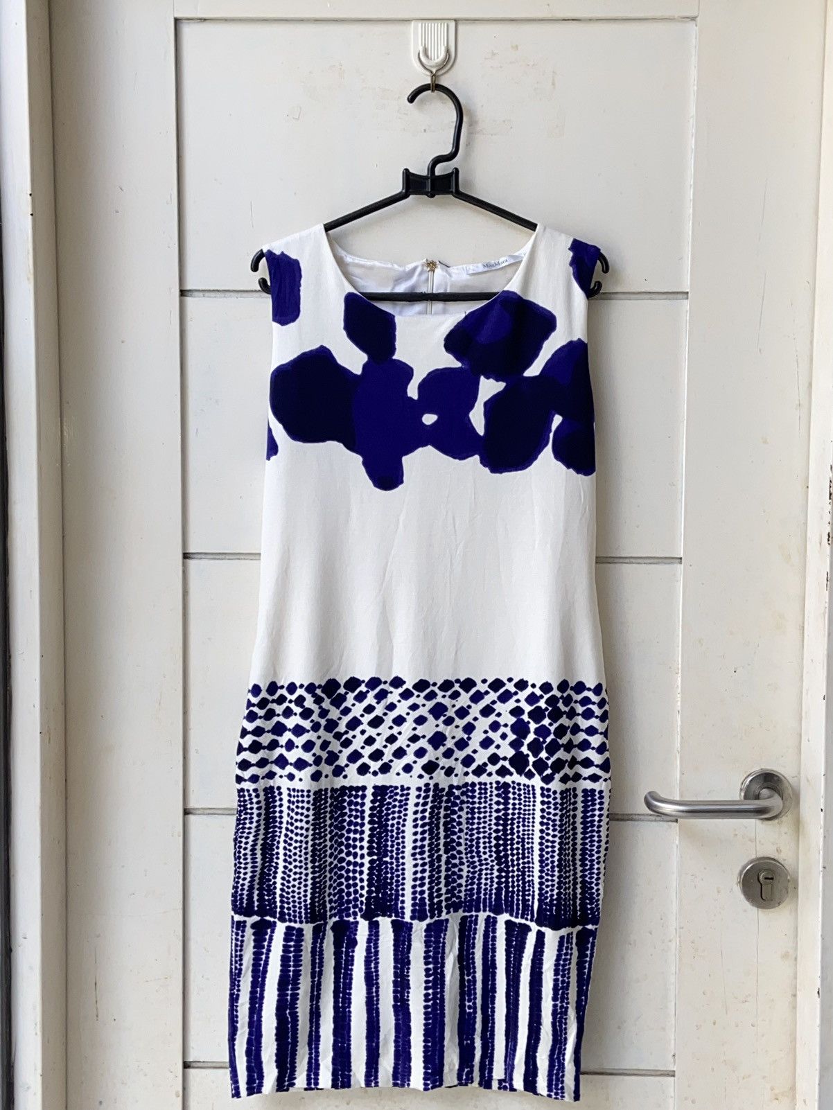 image of Max Mara Blue Patterned Dress, Women's (Size Small)