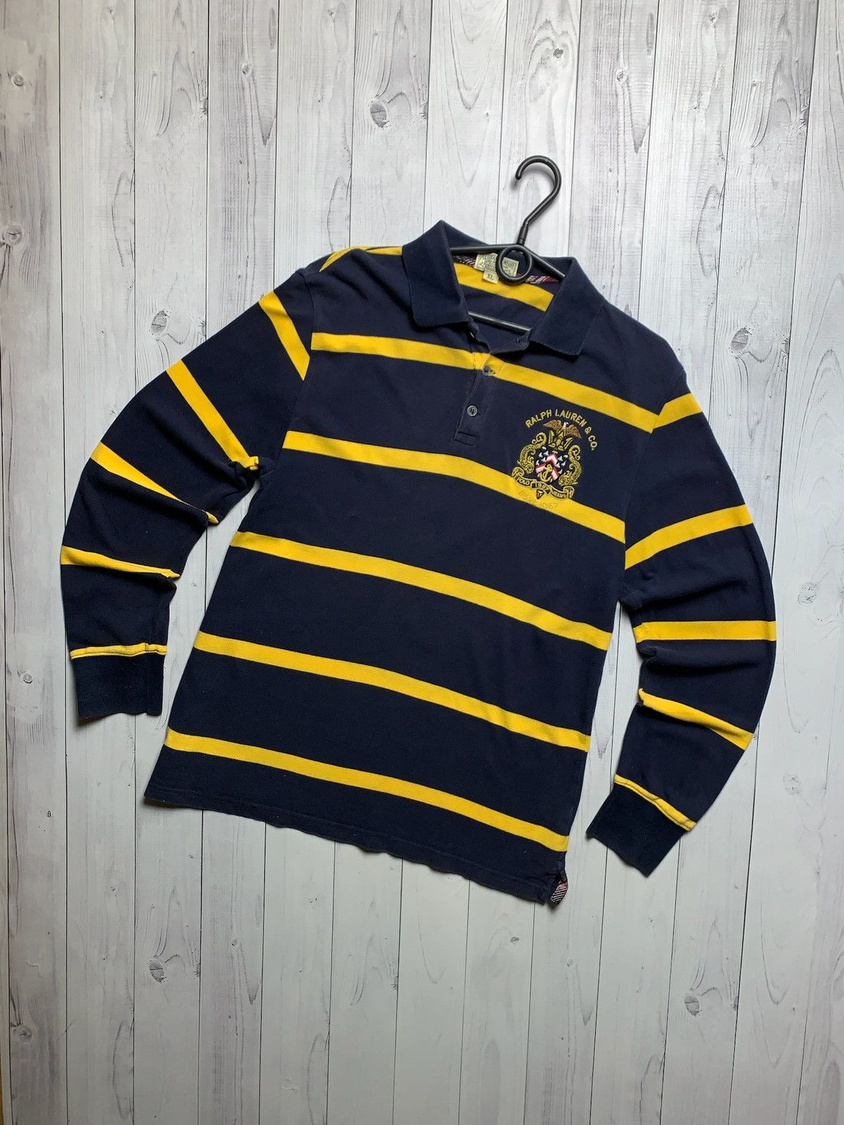 Polo Ralph Lauren × Vintage Vintage polo Ralph Lauren striped rugby size XL Size US XL / EU 56 / 4 - 1 Thumbnail