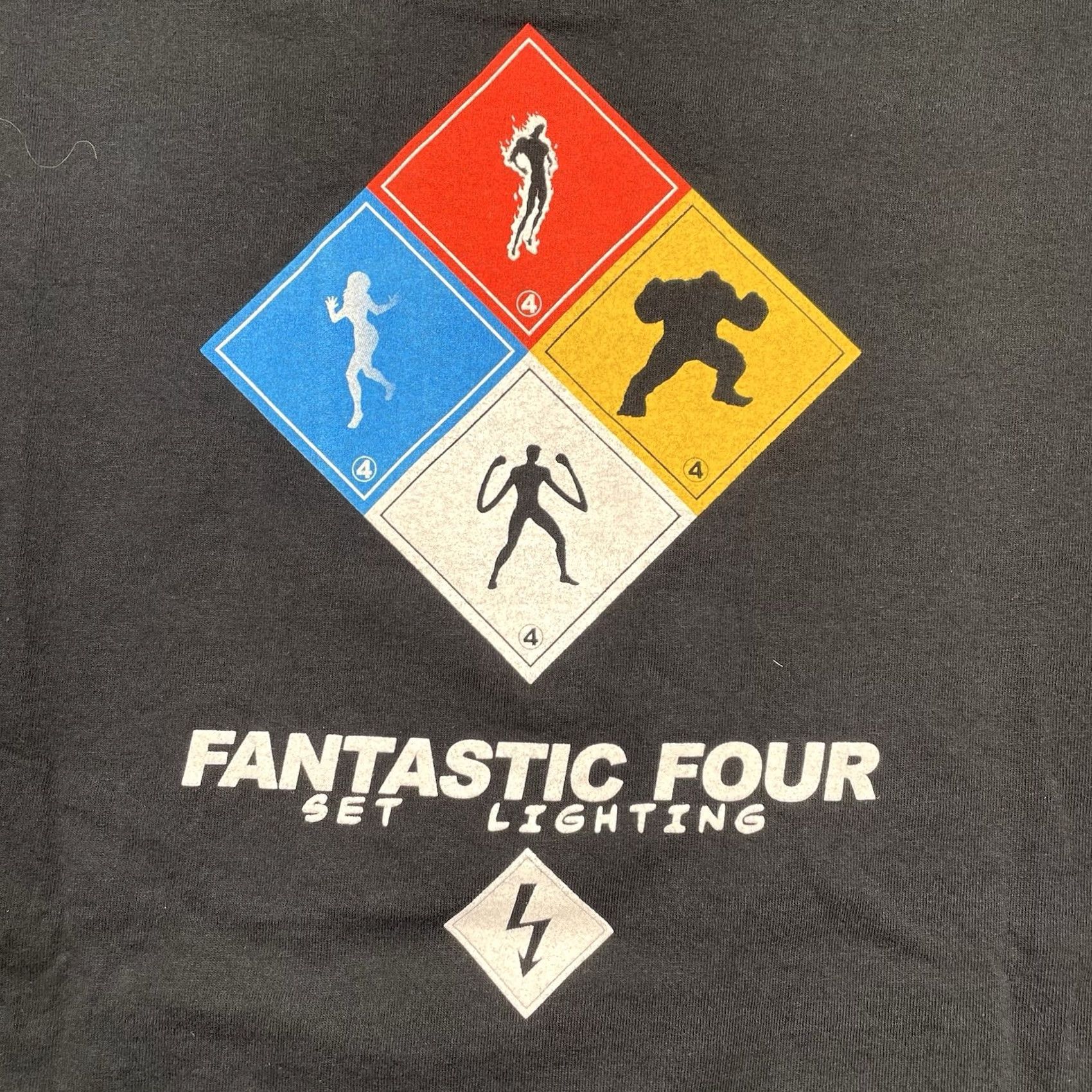 Vintage Marvel Fantastic Four Shirt Mens Large Y2K Lighting Crew Black The Thing 2000s RARE Size US L / EU 52-54 / 3 - 6 Thumbnail