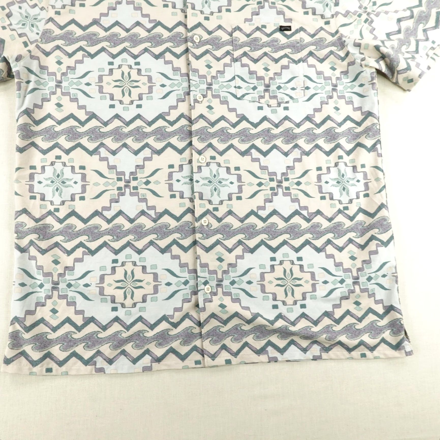 Billabong Billabong Shirt Mens Large Beige Blue Purple Aztec Performance Button Up Surfer Size US L / EU 52-54 / 3 - 4 Thumbnail