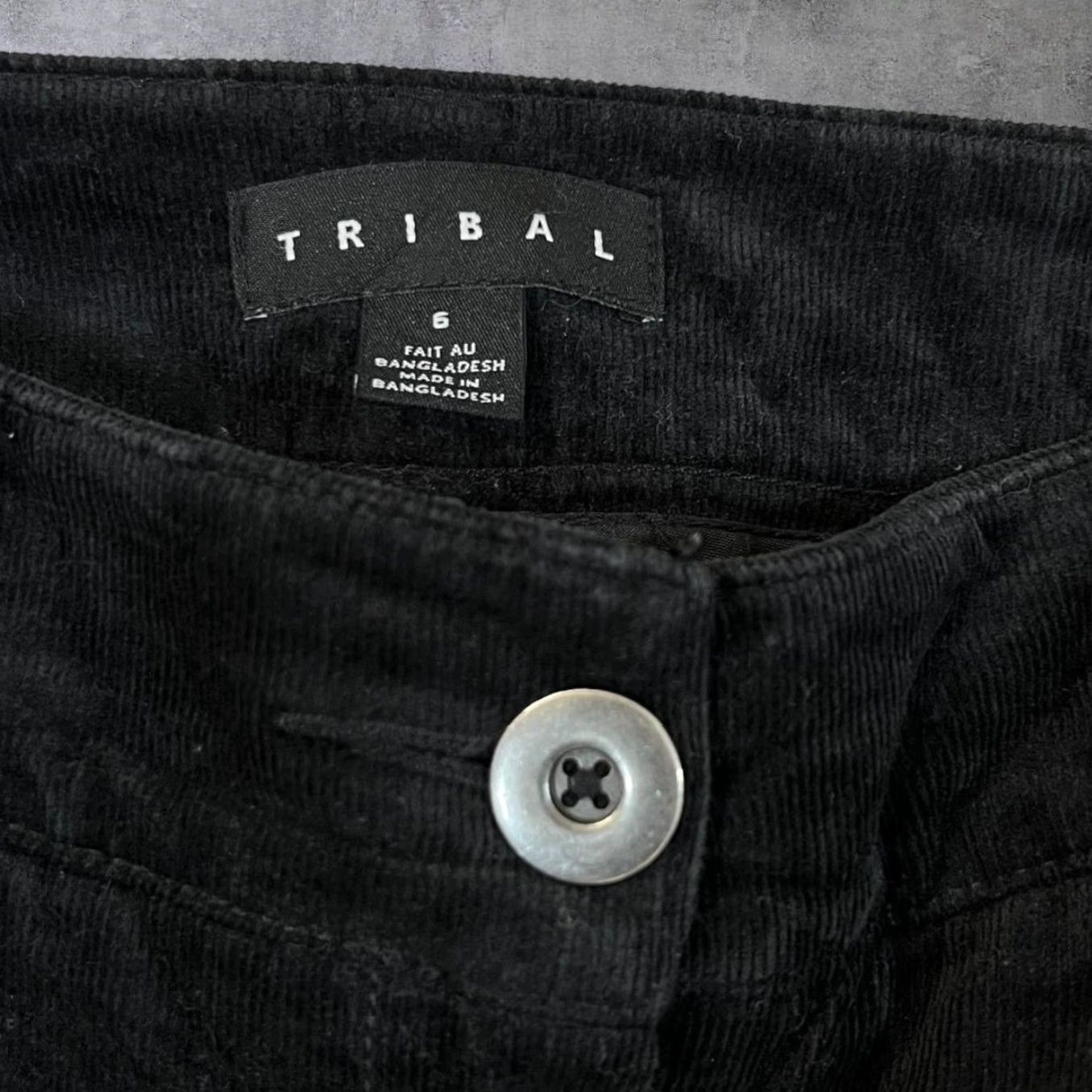 Vintage Tribal Classic Slim Fit Black Corduroy Cord Trousers Women UK 6 32W Jeans Size 28" / US 6 / IT 42 - 4 Thumbnail