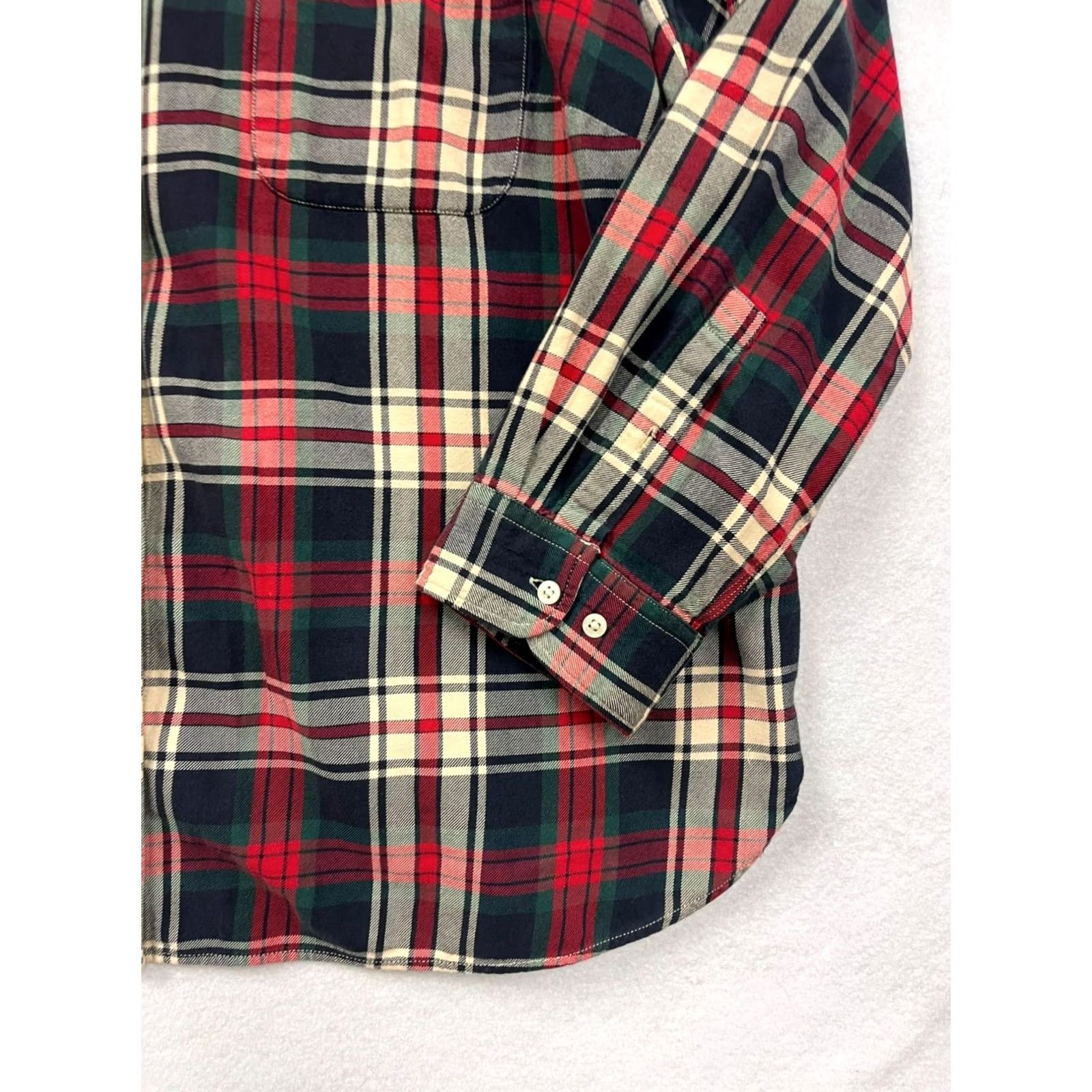 CO Womens 3XL Lauren Jeans Co Ralph Lauren Red & Green Plaid Button-Up Shirt, Cotton Flannel, Long Sleeve, 3XL, Womens, Red Size 40" / US 18 - 5 Thumbnail