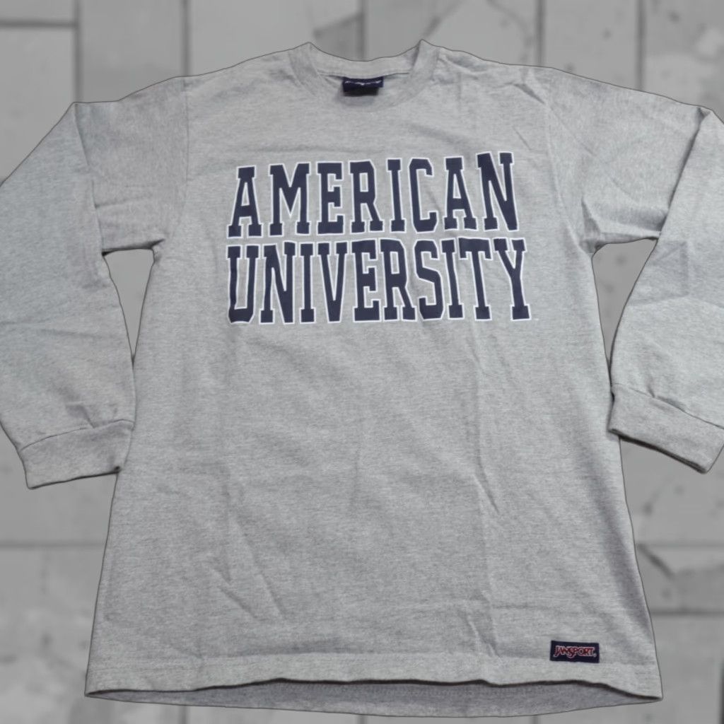 Vintage VINTAGE American University Shirt Mens XL Gray Jersey Cotton Short Sleeve Crew Neck T-Shirt United States Size US XL / EU 56 / 4 - 1 Thumbnail