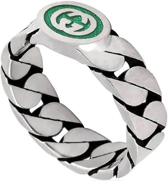 Gucci Gucci Sterling Silver Interlocking Curb Chain Ring Size ONE SIZE - 2 Thumbnail