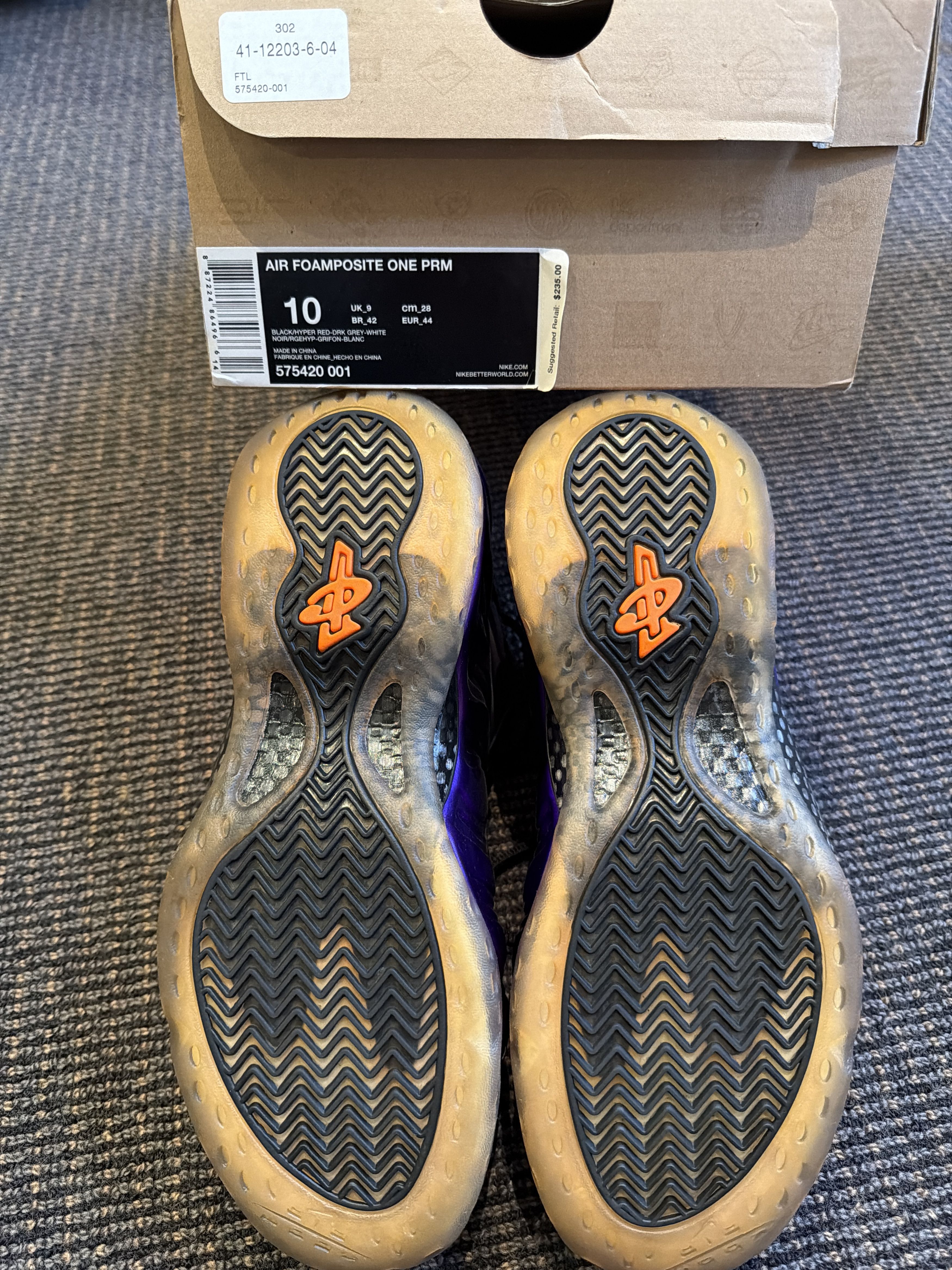 Nike Air Foamposite One PRN Phoenix Suns Size US 10 / EU 43 - 3 Thumbnail