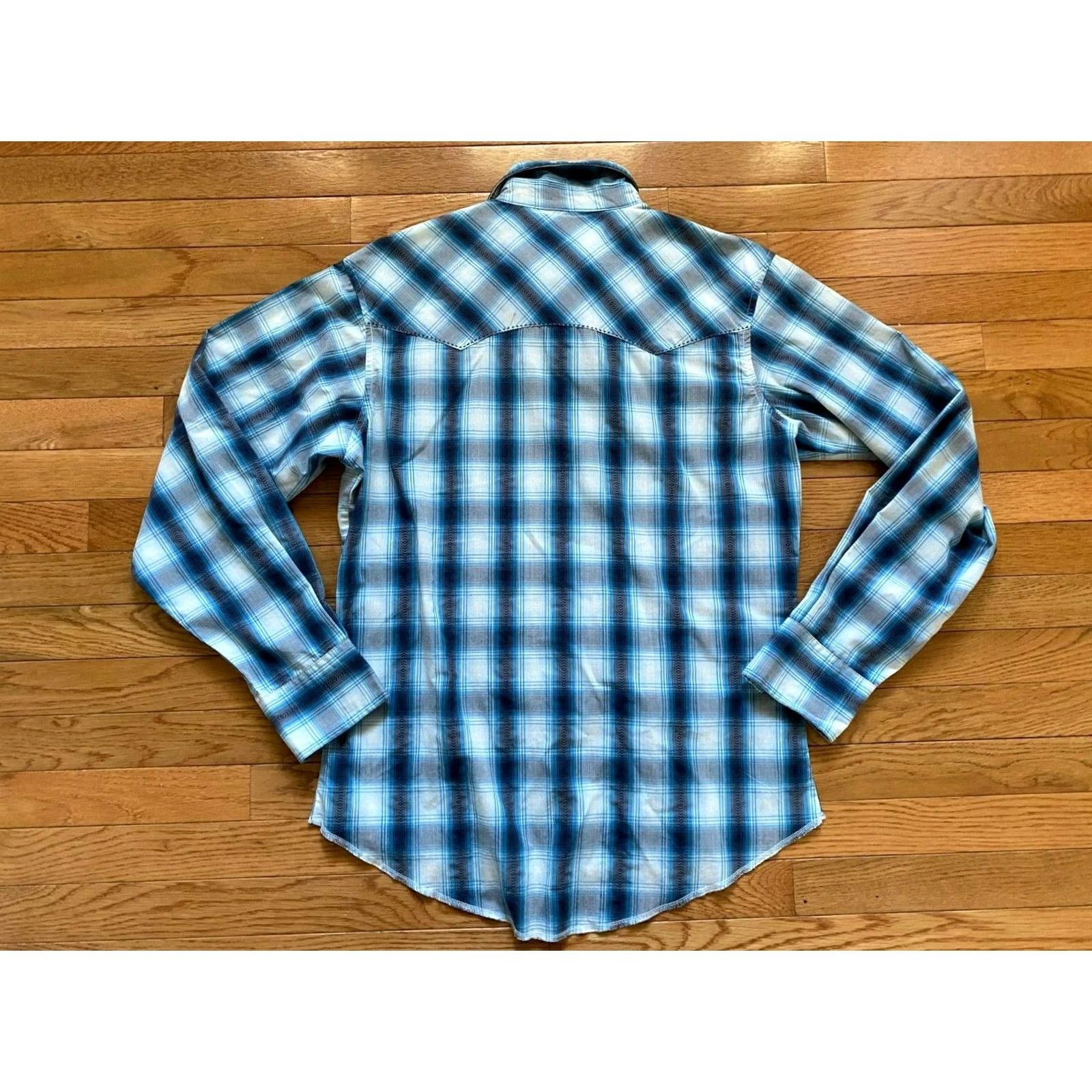 Wrangler Wrangler Wrancher Men's Western Pearl Snap Plaid Long Sleeve Shirt Sz Medium Size US M / EU 48-50 / 2 - 2 Thumbnail